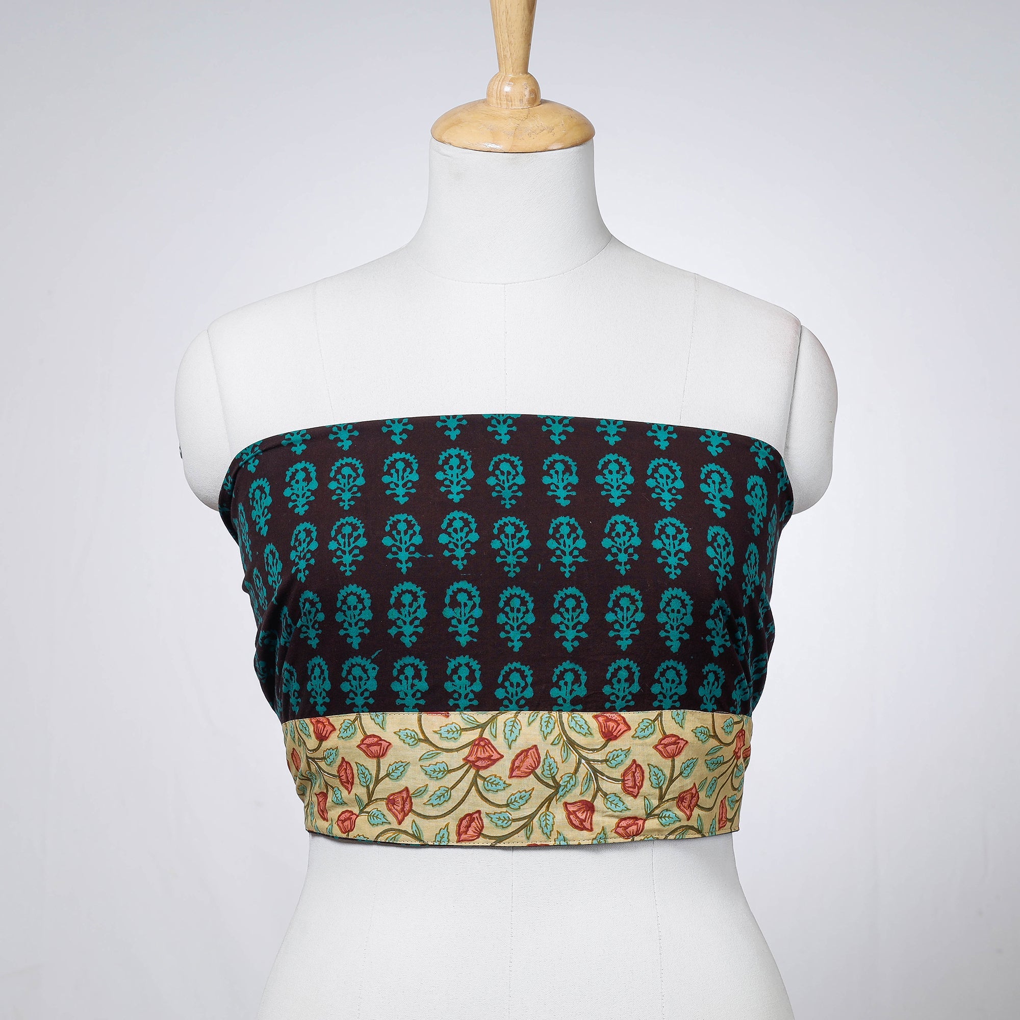 NOORI BAZAR Black - Rangoli Bagh Block Printing Cotton Blouse Piece