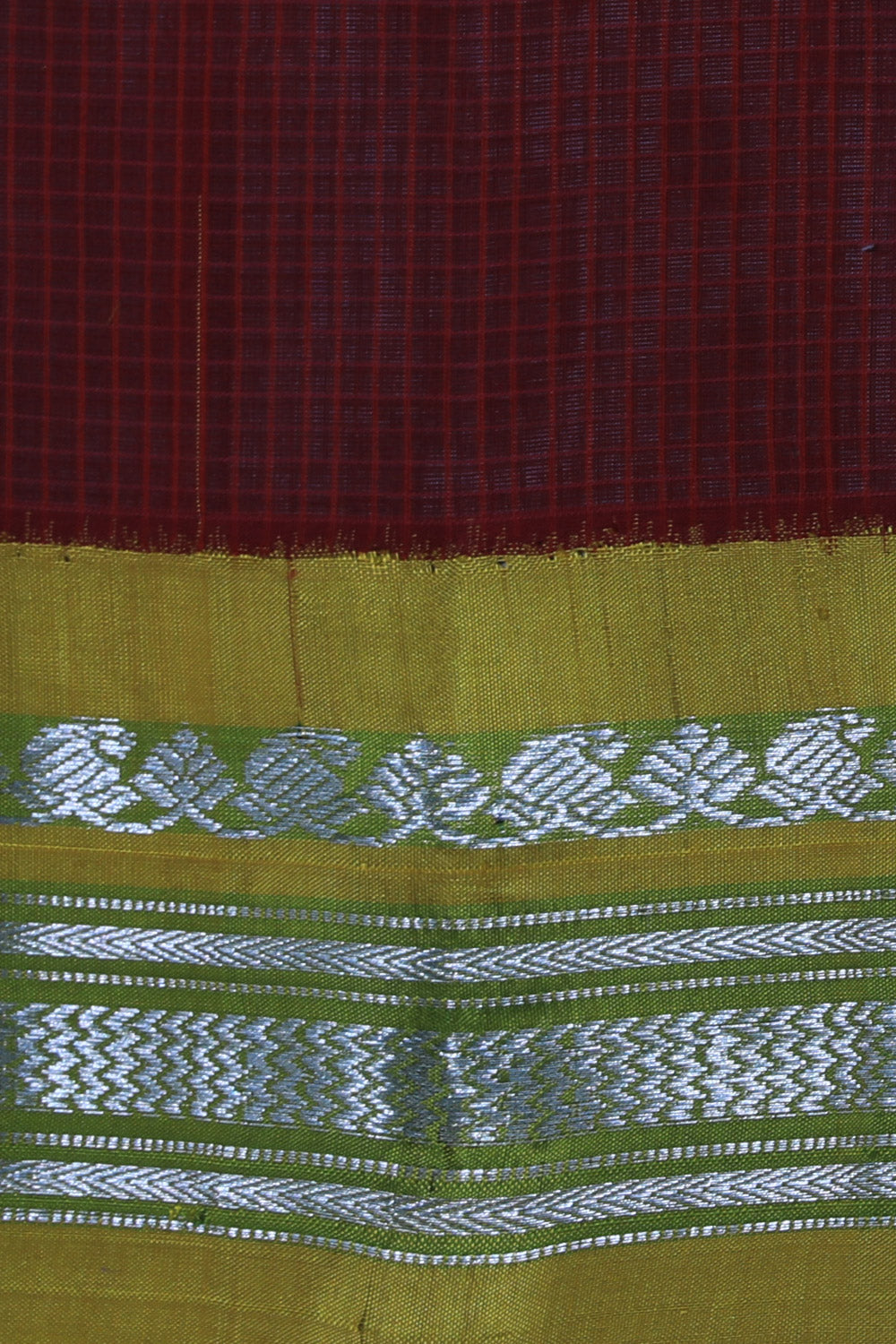 Kalanjali Gadwal Cotton Red Saree – Women's - view 2