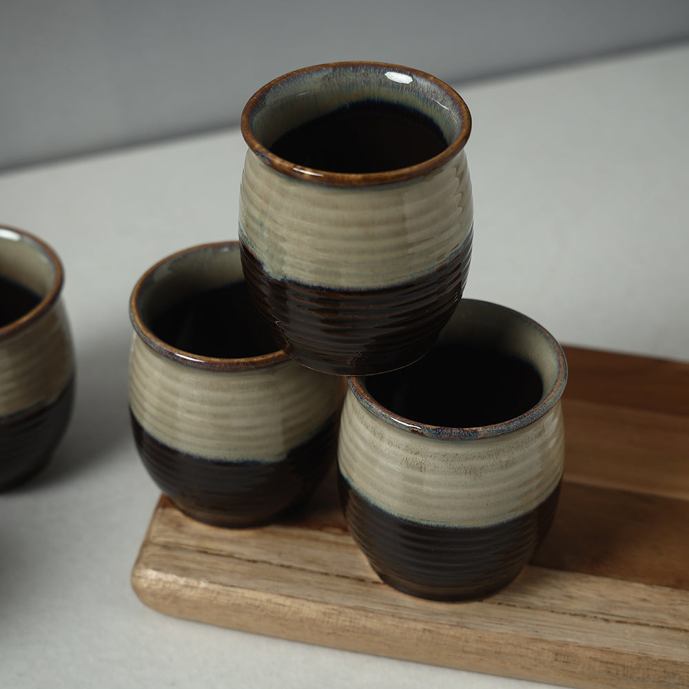 HAVELI CHRONICLES Brown - Ceramic Two Tone Kullads (Set of 6) - view 2