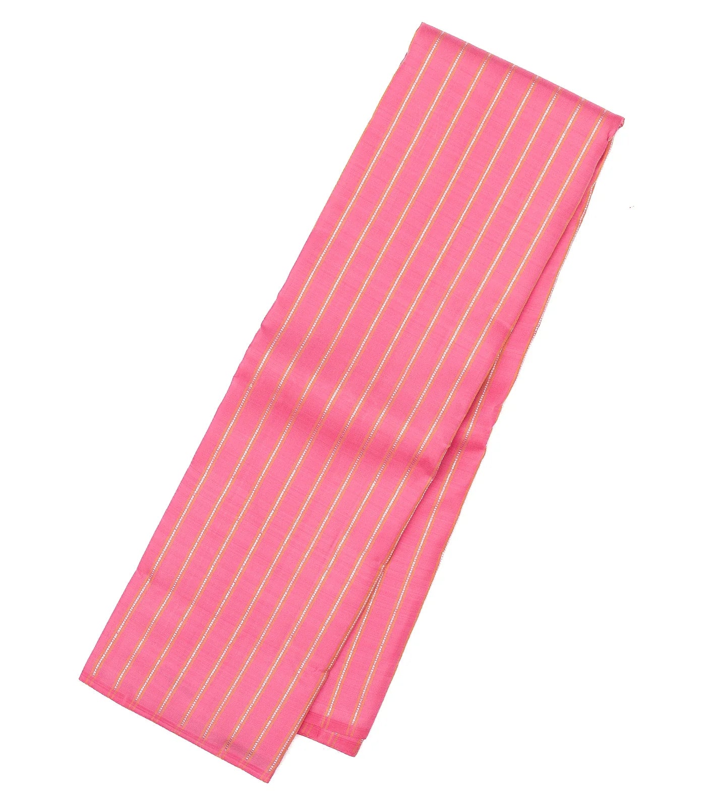 RmKV Bubblegum Pink Handloom Kanchipuram Silk Saree With Meena Stripes