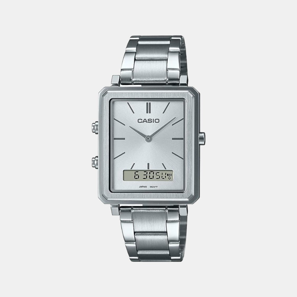 Casio Enticer Men Quartz Silver Dial Analog Stainless Steel Watch A2084