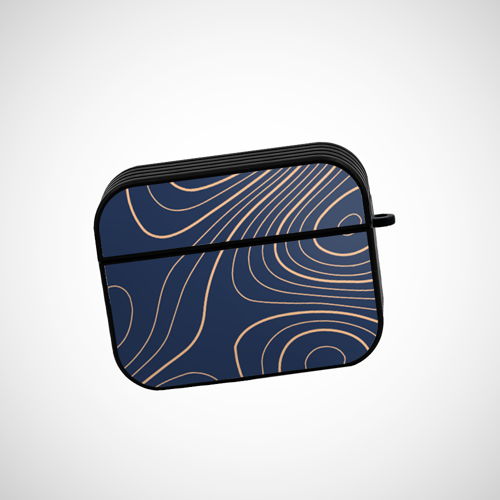 Cover It Up Navy blue Topography Glass Airpods Pro Case Covers