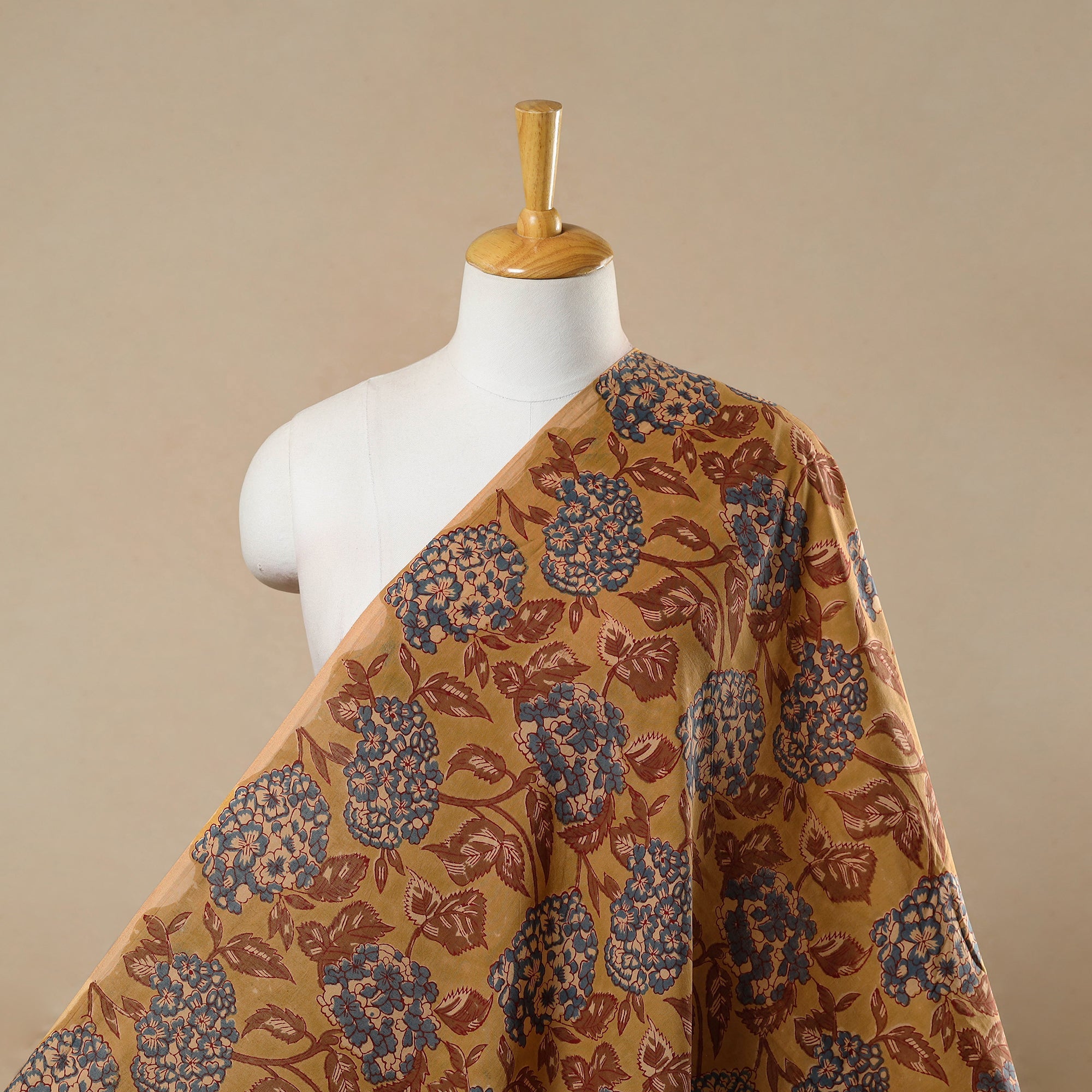 ARTISAN HAND BLOCK PRINTS Brown - Block Print Cotton Sanganeri Fabric 19