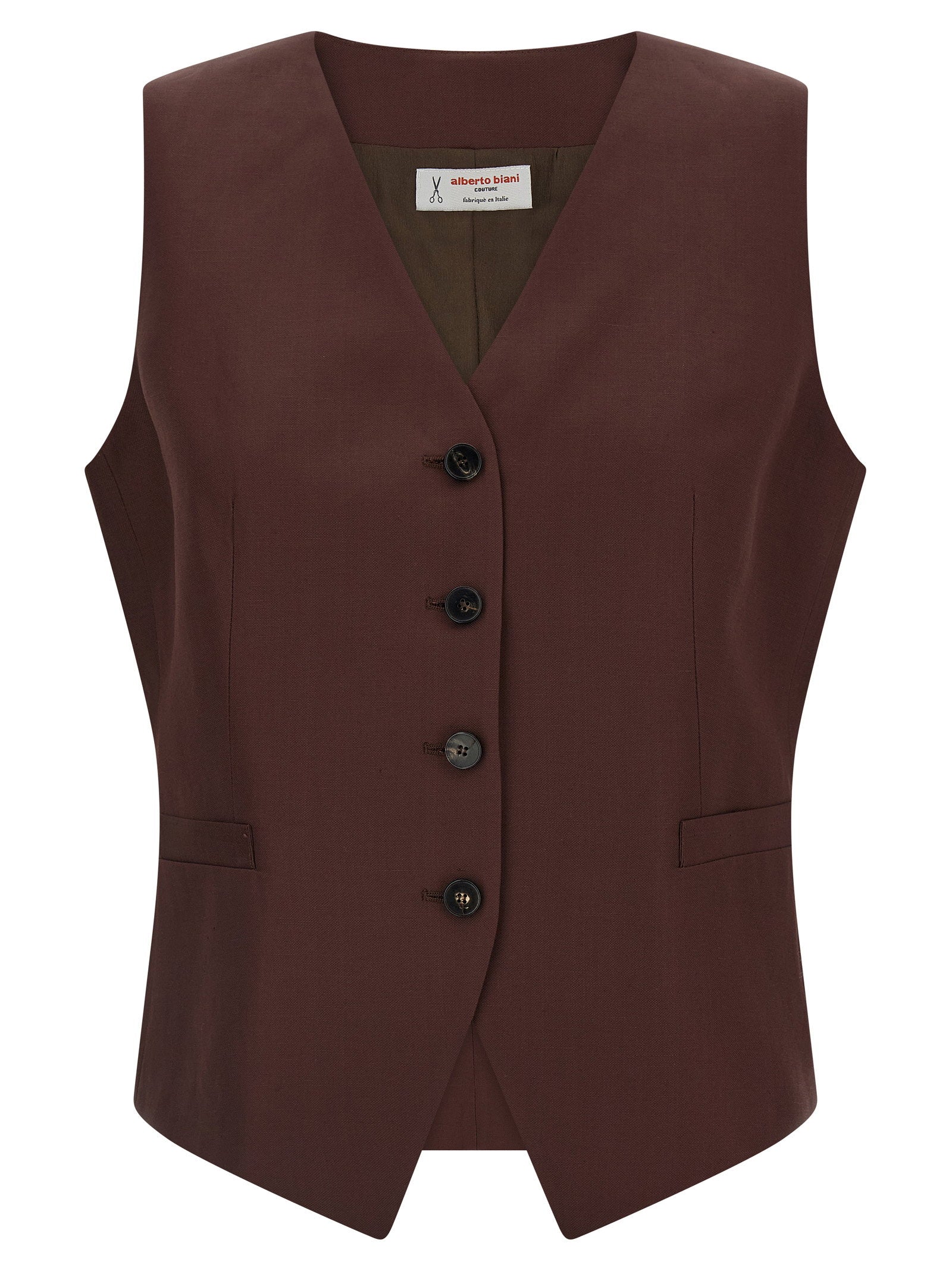 Alberto Biani Viscose And Linen Vest – 66% viscose, 34% linen