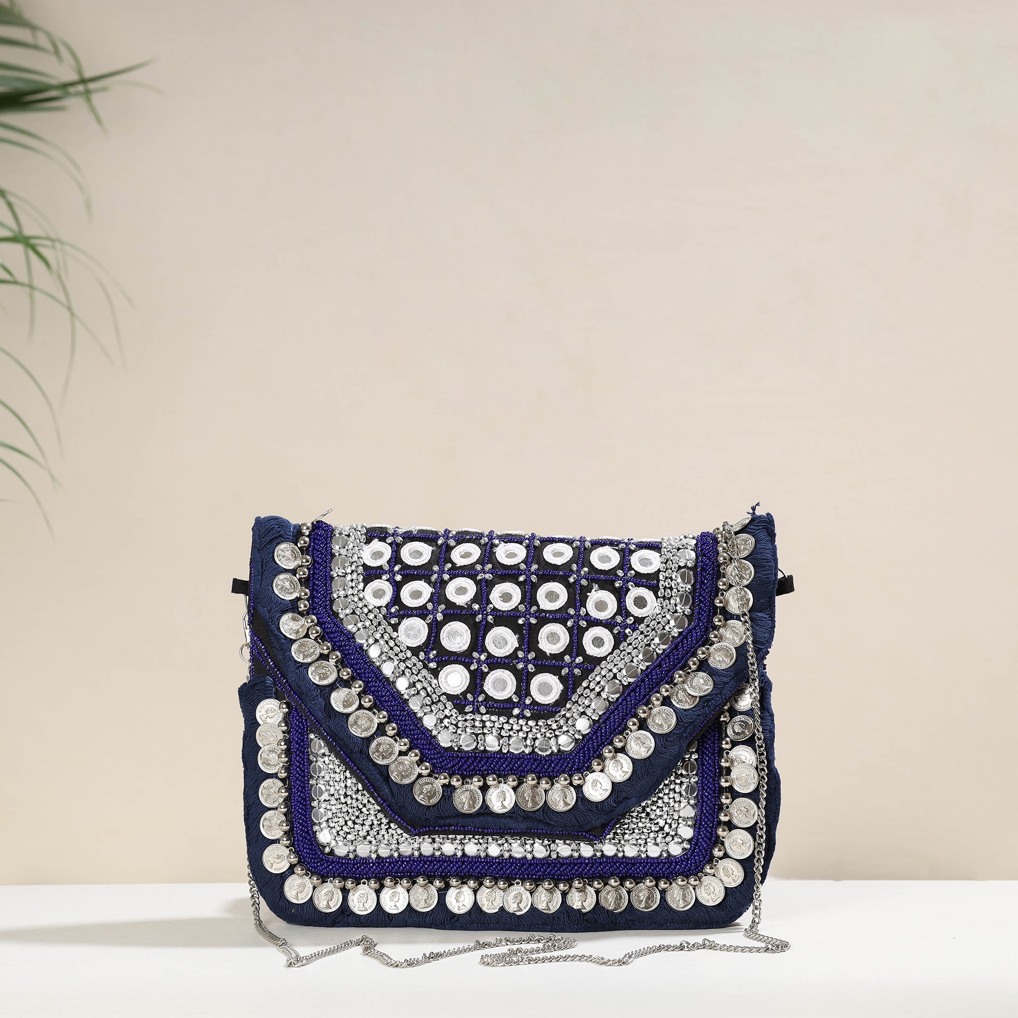 HAVELI CHRONICLES Blue - Banjara Boho Ethnic Embellished Handcrafted Sling Bag - view 2