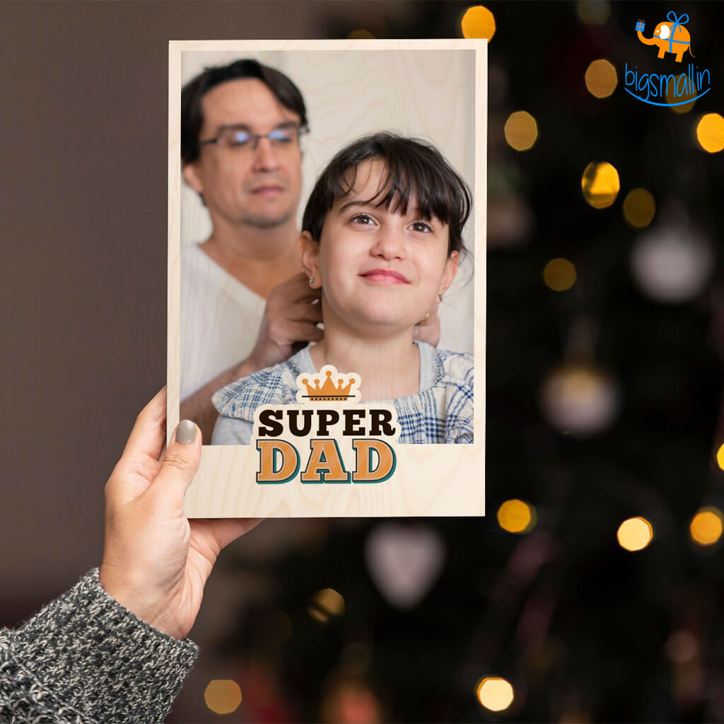Chitra Chaya Super Dad Personalized Wooden Print Frame - view 2