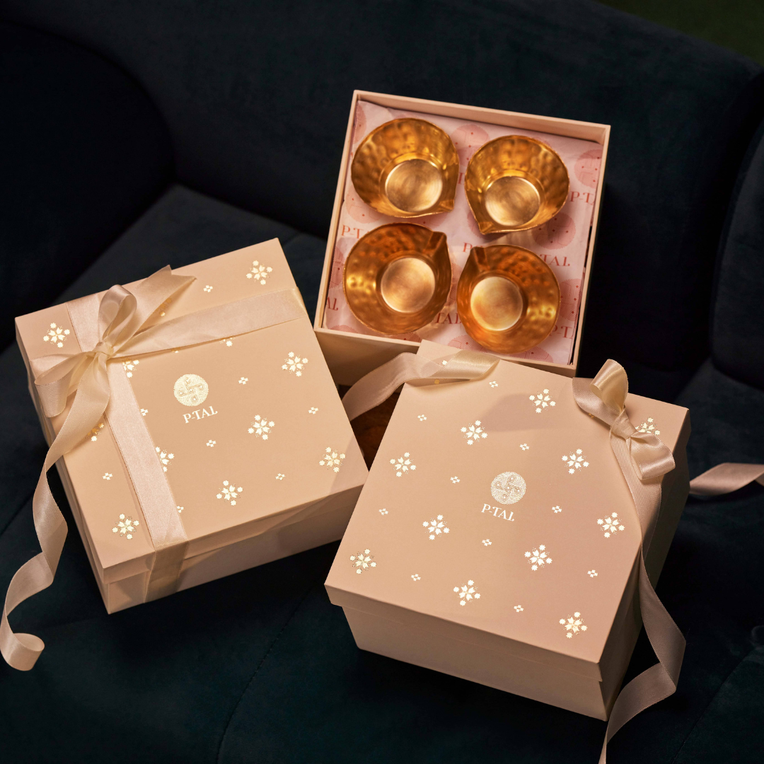 P-TAL Brass Diya (set of 4 in gift box)
