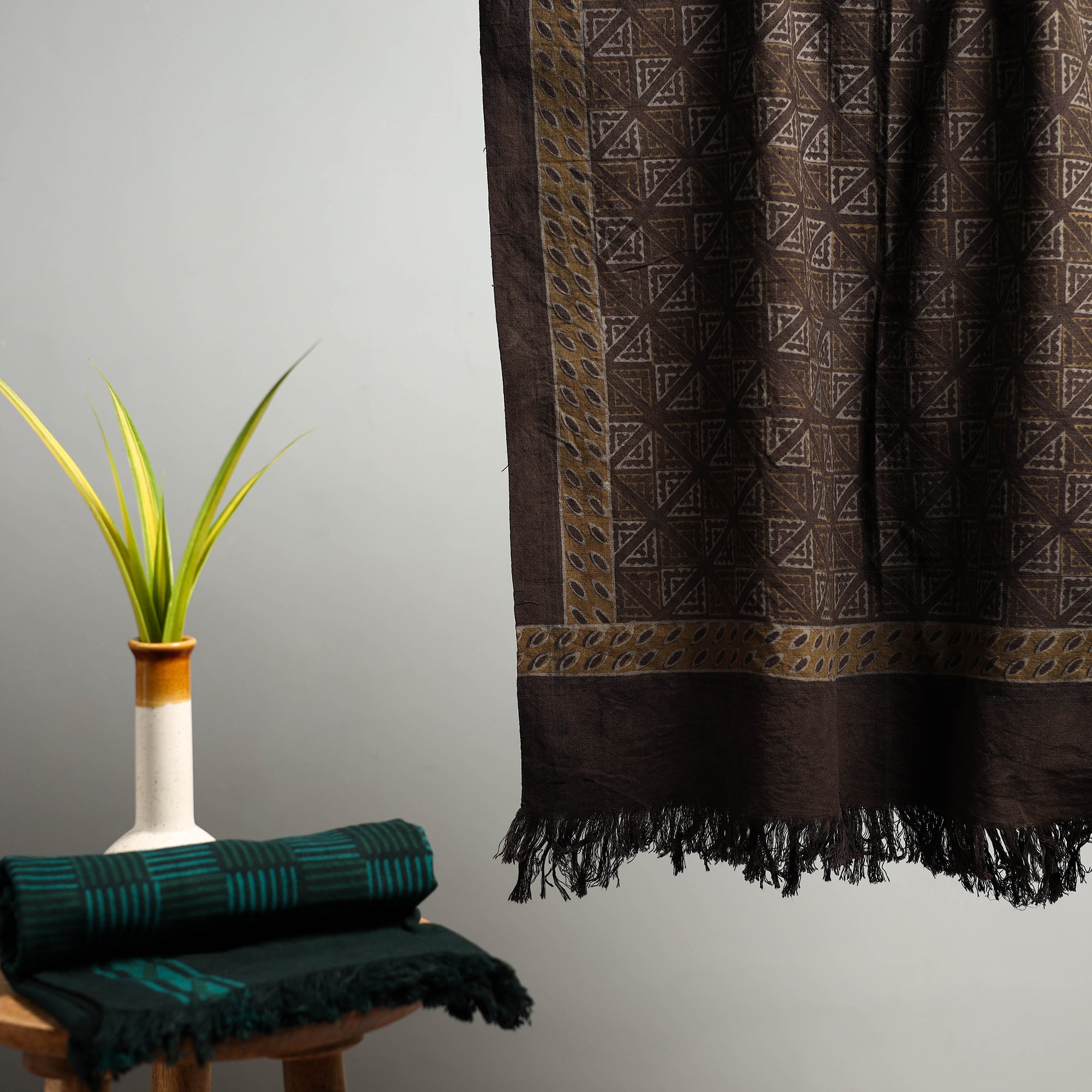 HAVELI CHRONICLES Brown - Akola Block Print Pure Handloom Cotton Towel 25 - view 2