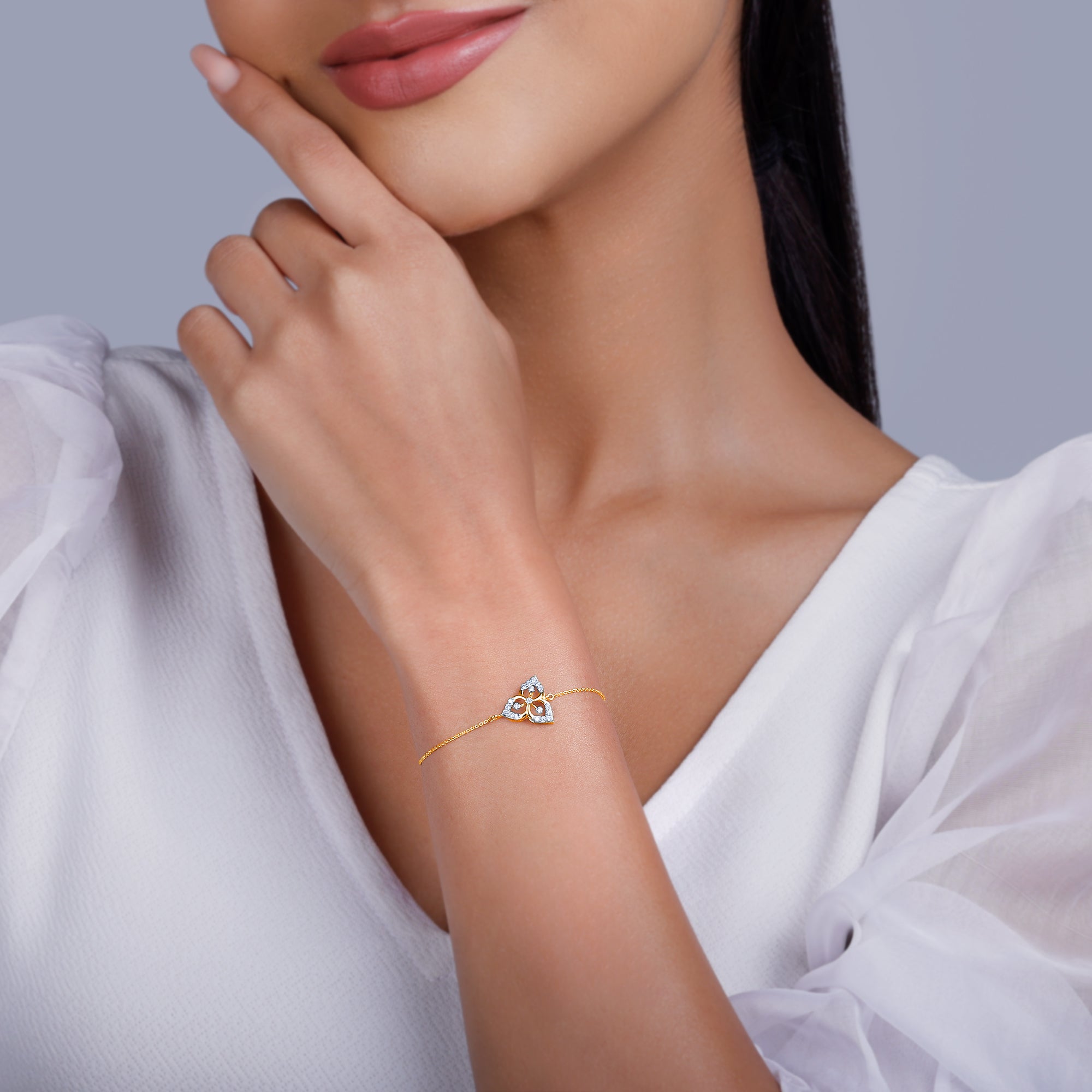 GIVA Jewellery Gold Jasmine Diamond Bracelet - view 3