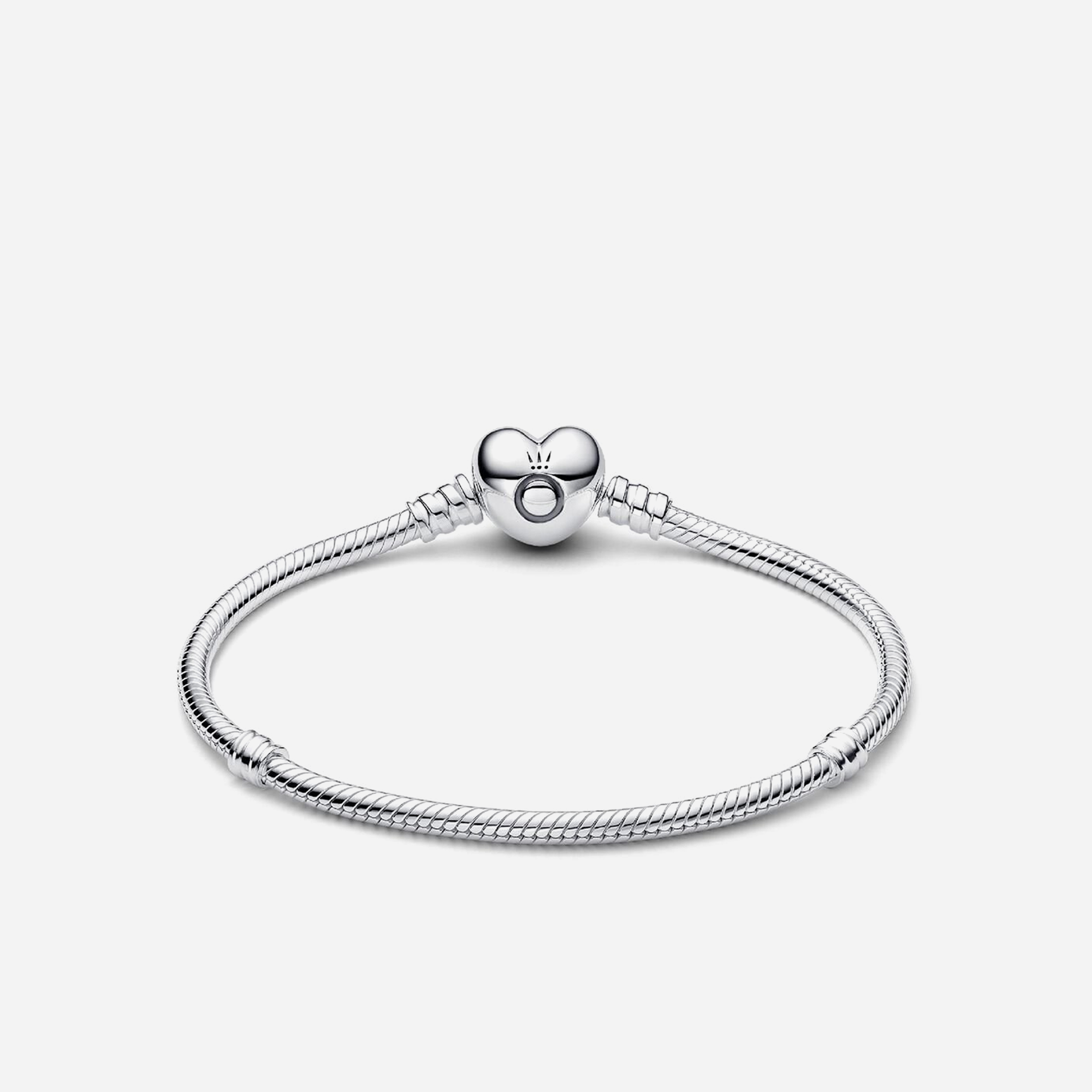 Pandora Moments Heart & Snake Chain Bracelet Sterling Silver - view 2