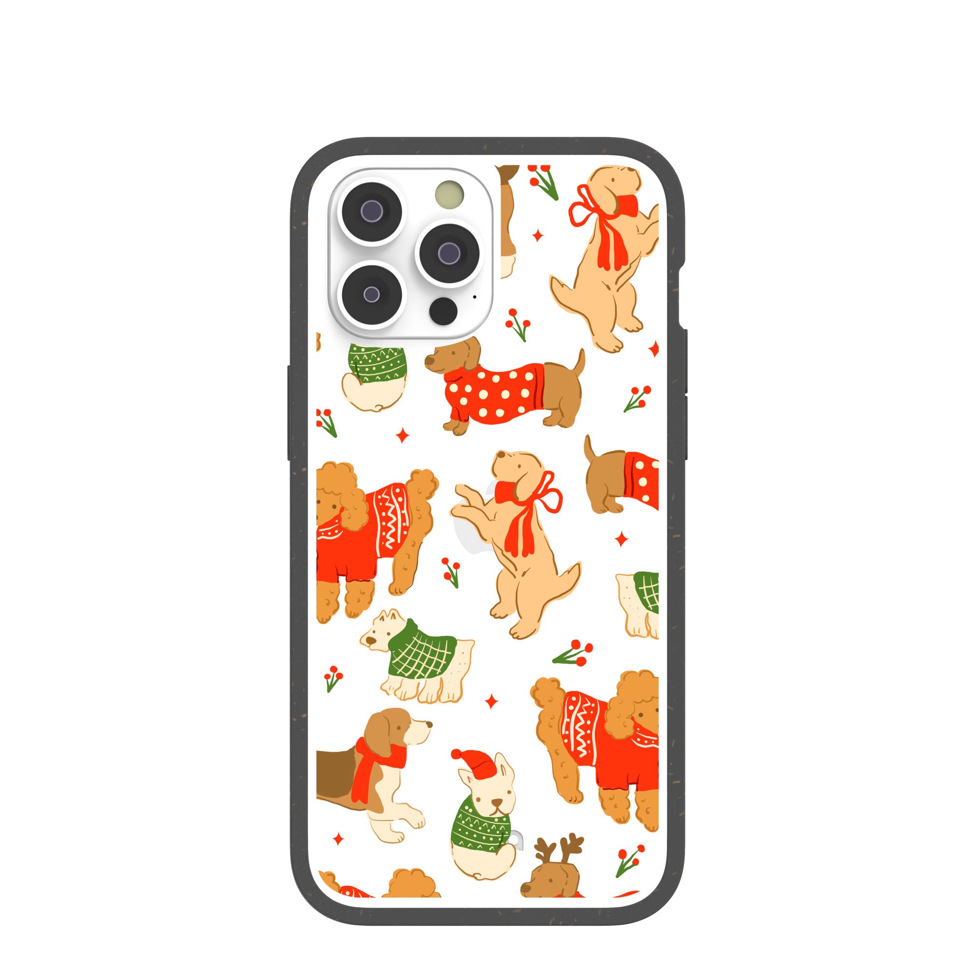 BlackTree Clear Jolly Doggos iPhone 14 Pro Max Case With Black Ridge