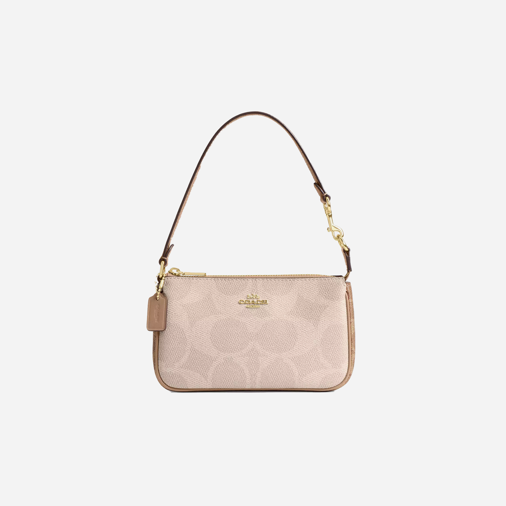 COACH Nolita 19 In Blocked Signature Canvas Gold/Sand/Tan