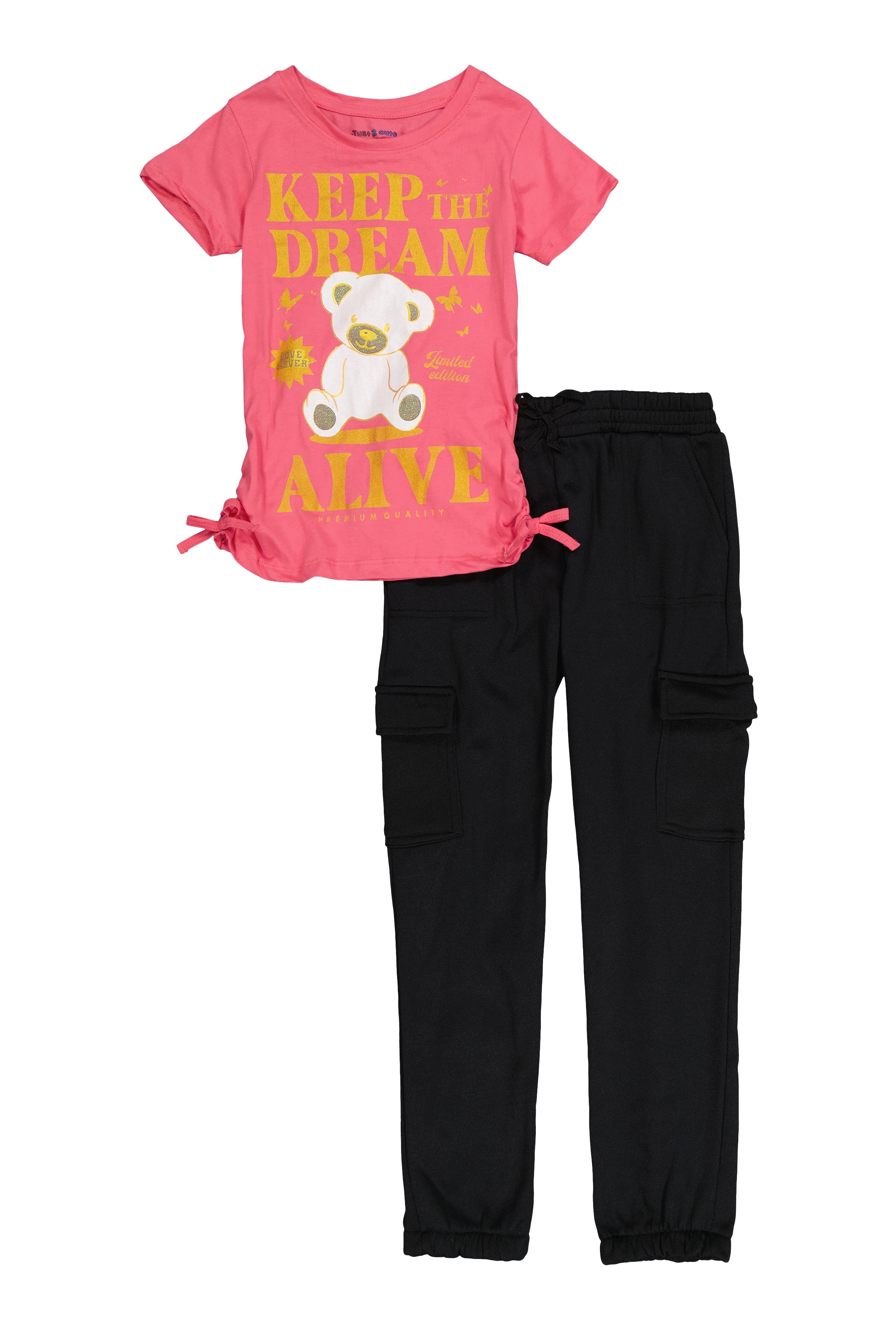 Rainbow Shops Girls Keep The Dream Tee and Cargo Sweatpants