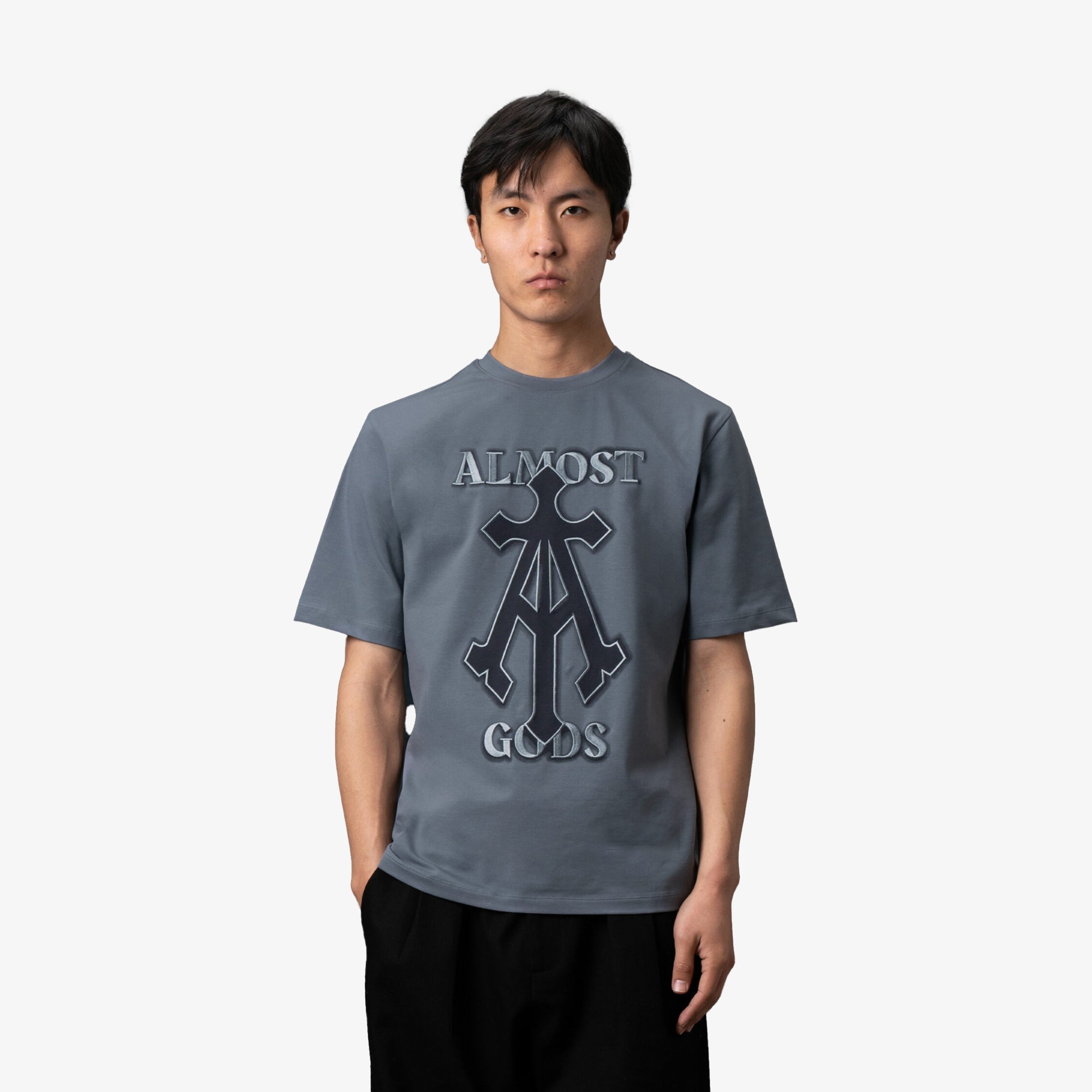 Almost Gods | Alpha Cross Spray Paint Tee { Grey