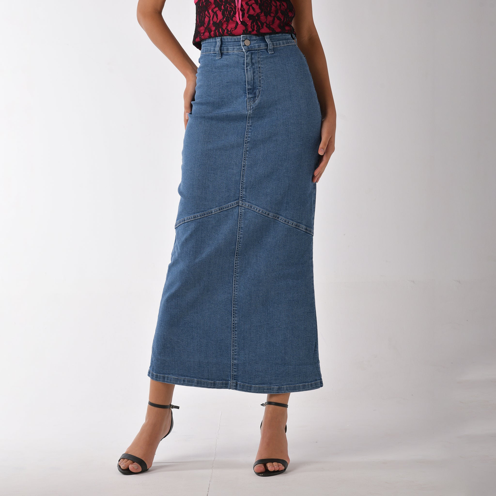 IZF Denim Maxi Skirt - Blue