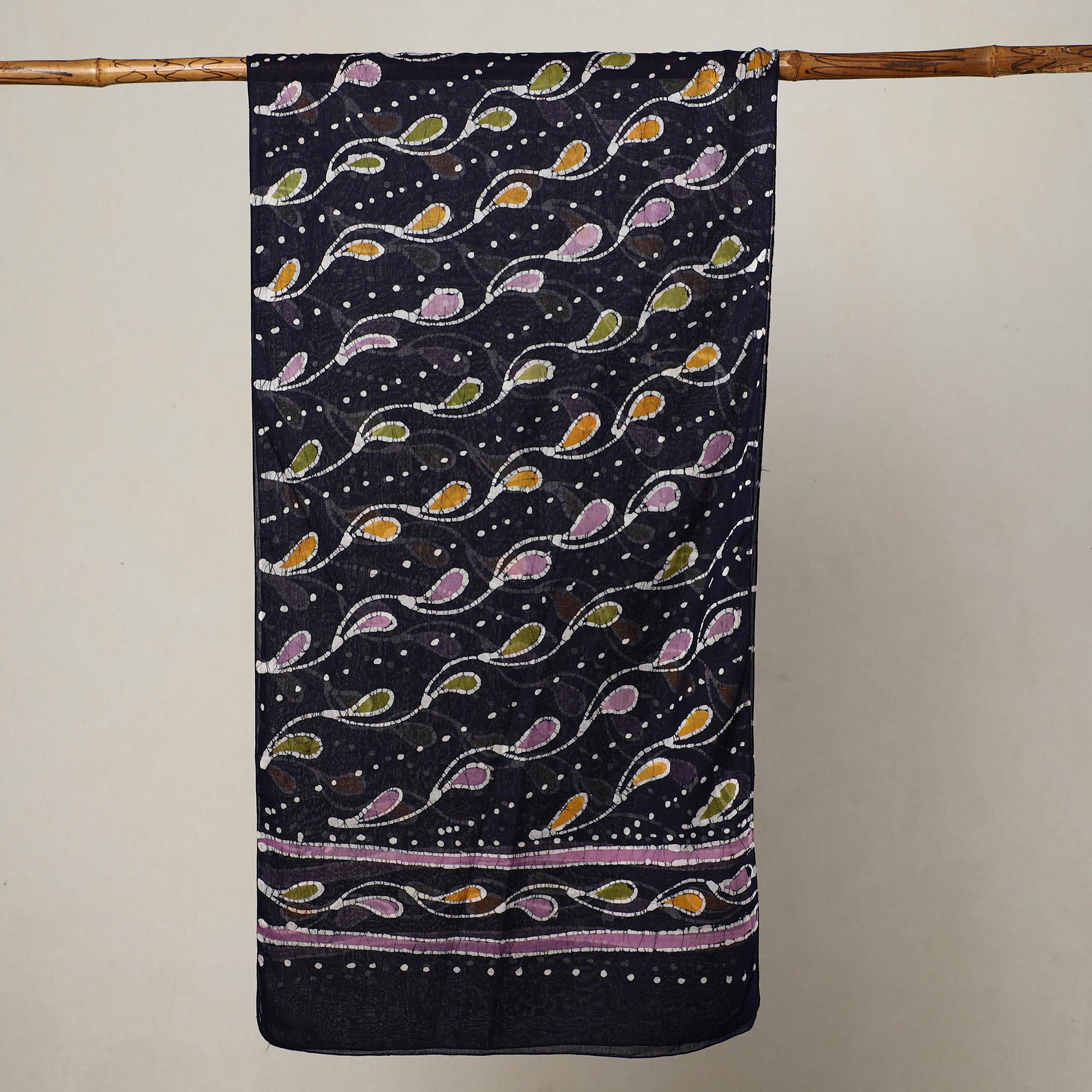 KACHCHH JI CHHAAP Blue - Hand Batik Printed Mul Cotton Stole 19 - view 2