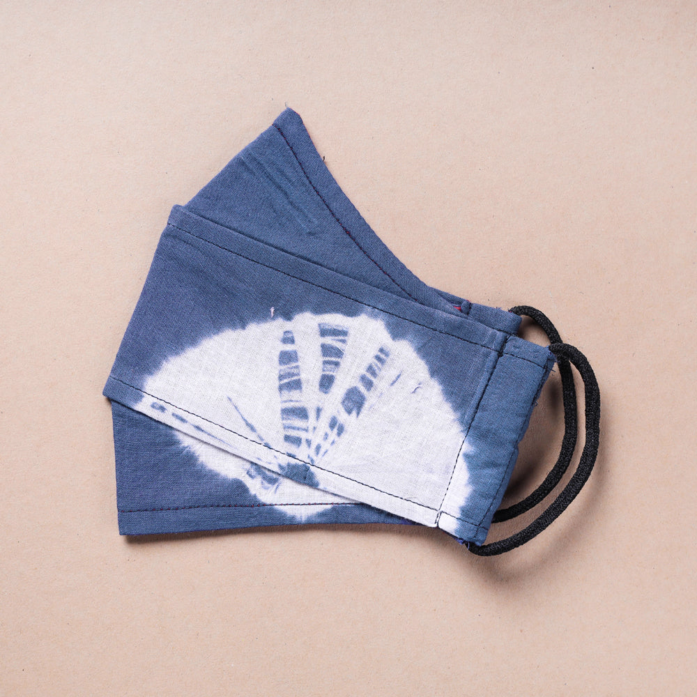 JALPARI Shibori Tie-Dye Cotton 3 Layer Maska Snug Fit Face Cover