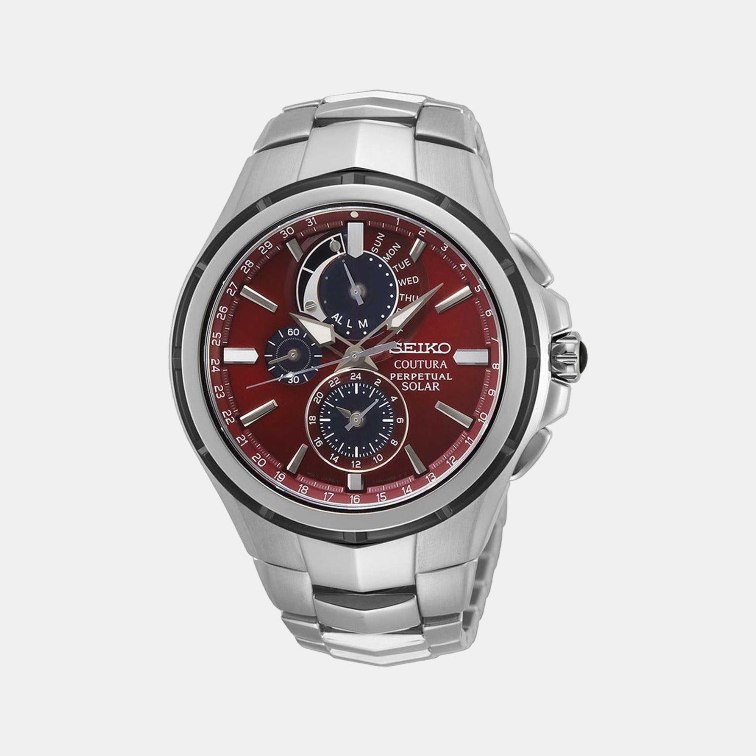 Seiko Coutura Men Quartz Two Tone Dial Chronograph Stainless Steel Watch SSC763P1