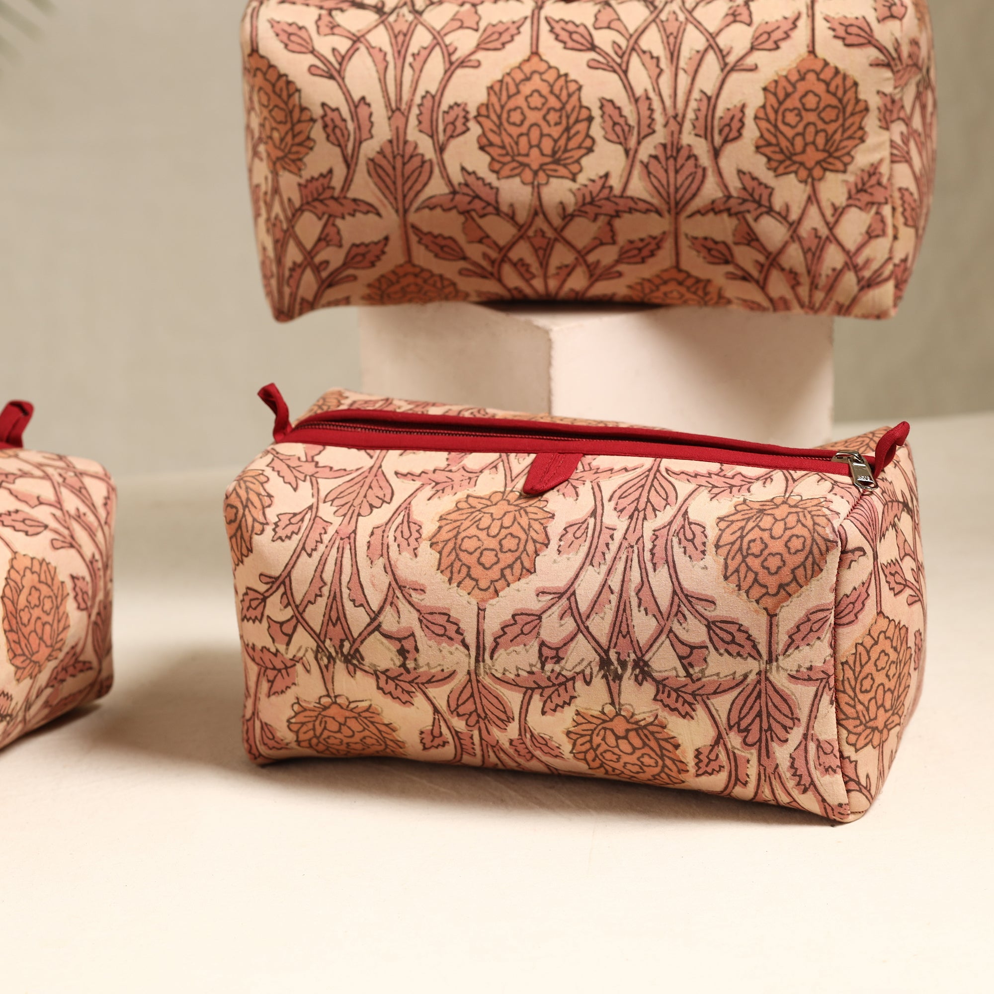 ITOKRI CRAFTS INITIATIVE Brown - Handmade Cotton Toiletry Bags (Set of 3) 106 - view 2