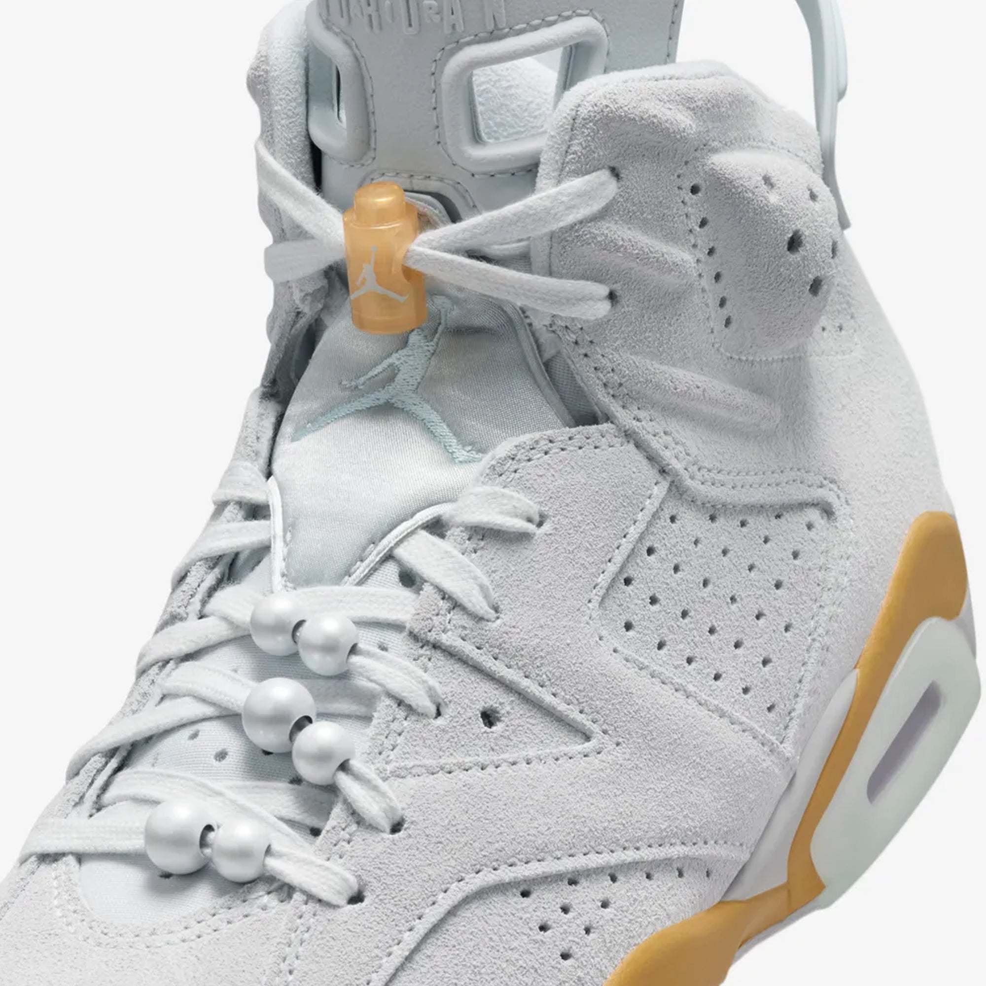 Jordan | Air Jordan 6 Retro "pearl" { Pure Platinum/glacier Blue-metallic Gold - view 5