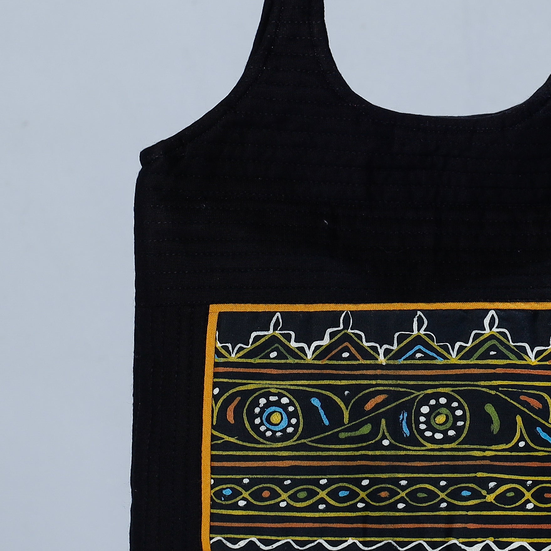 ROGAN ART PAINTING BY JABBAR KHATRI Black - Traditional Rogan Hand Painted Mashru Shoulder Bag - view 2