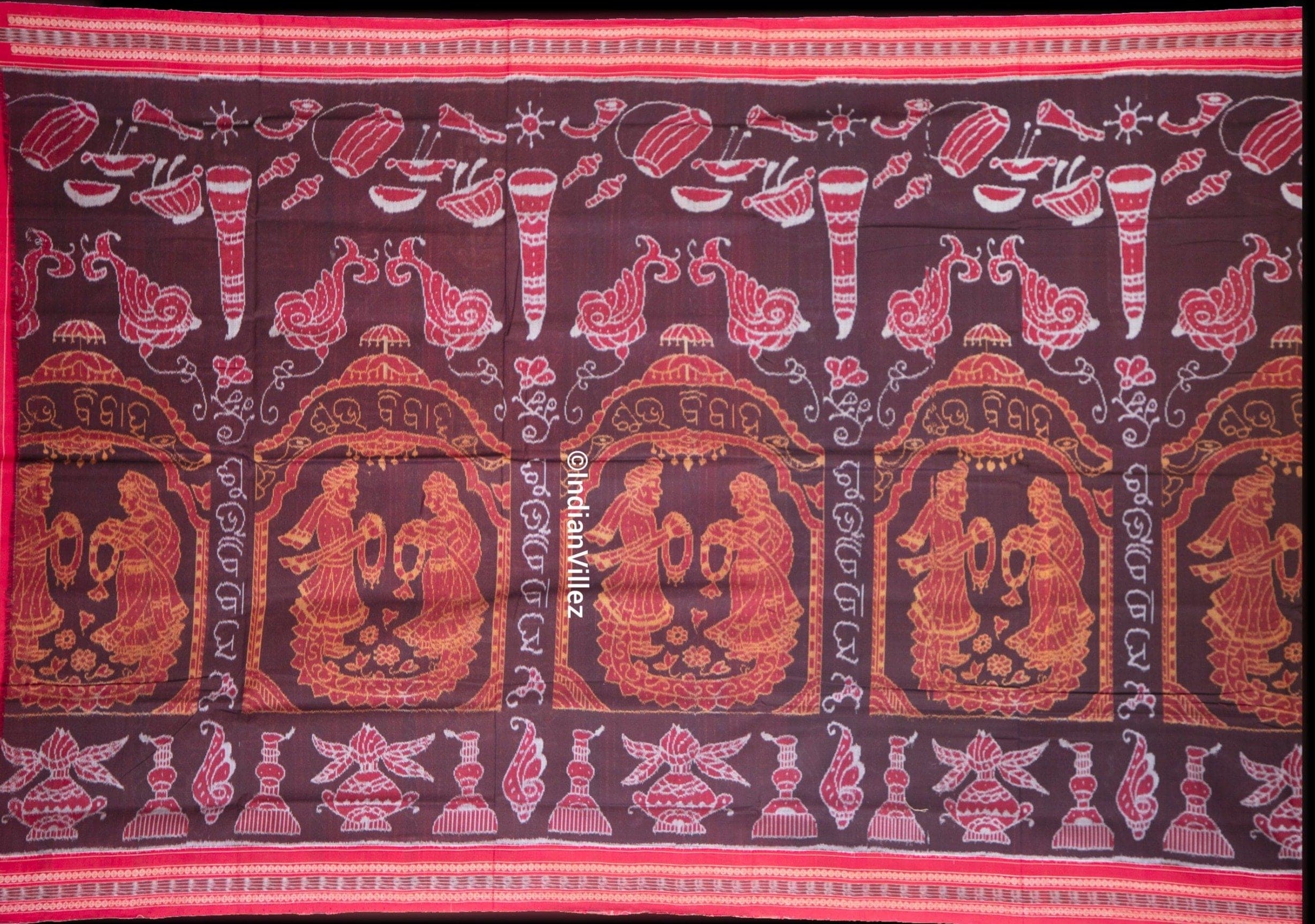 IndianVillèz Subhavivah Odisha Handloom Sambalpuri Ikat Cotton Saree - view 2