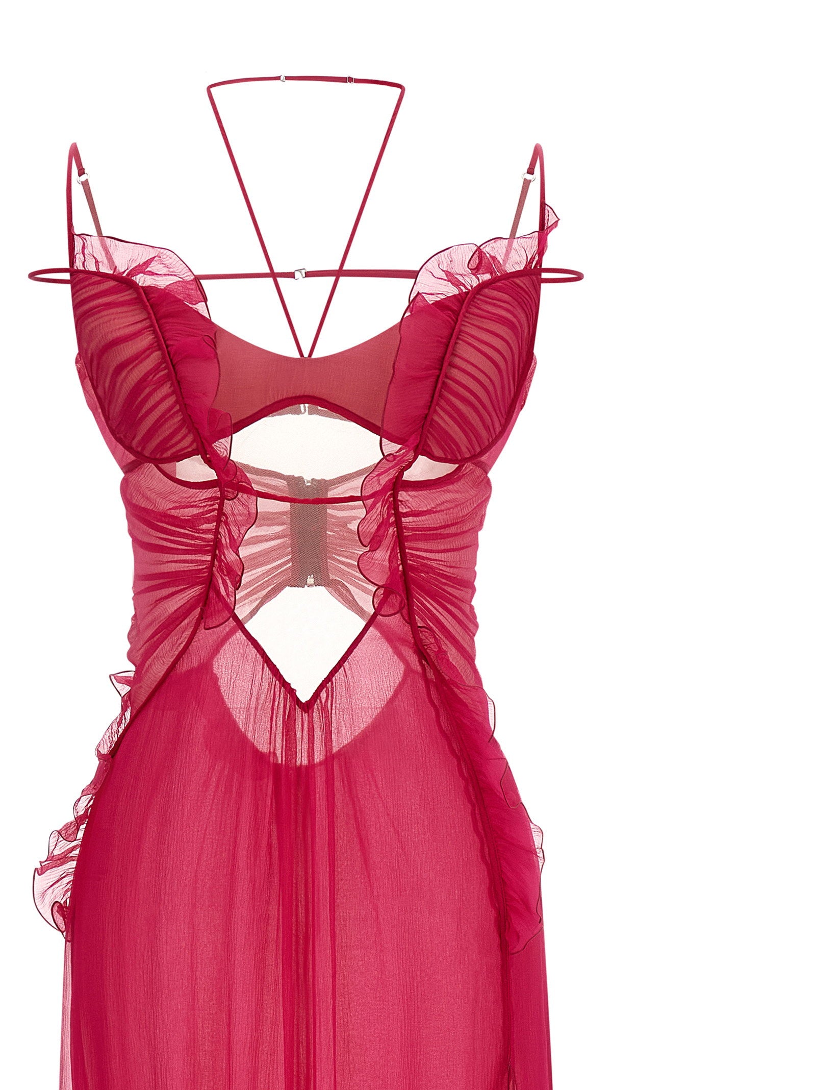 Nensi Dojaka Frilled Gown With Cutouts Dress – 100% silk - view 3