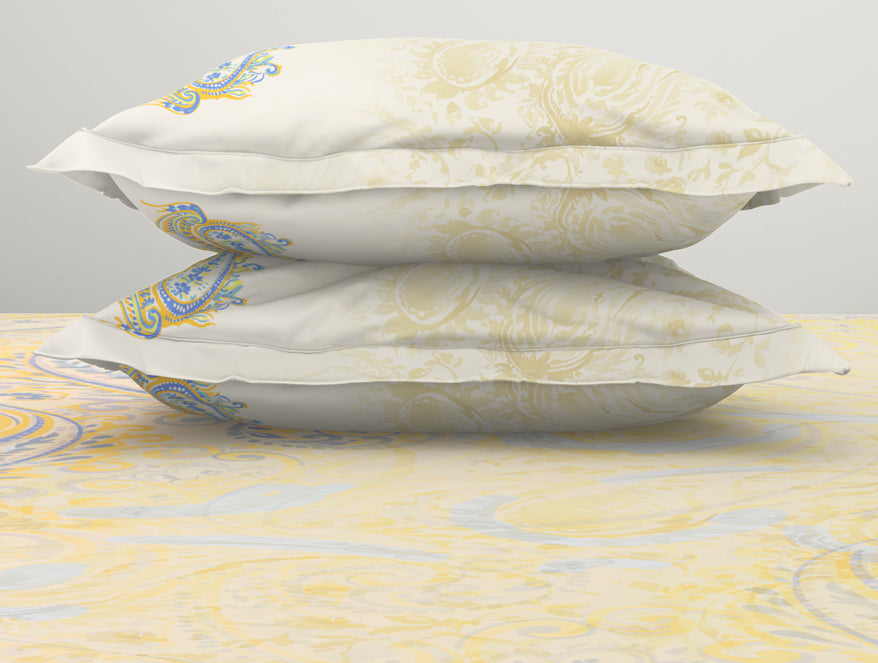 Spaces India Floral Beige 100% Cotton King Size Bedsheet Organic Cotton - By Spaces - view 5