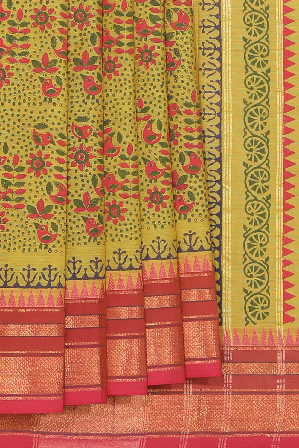 Kalanjali Ethnics Hand block printed cotton saree - view 2