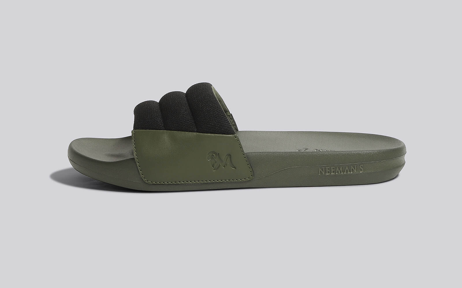 Neeman's Squooshy Slides for Men : Olive-Black - view 2