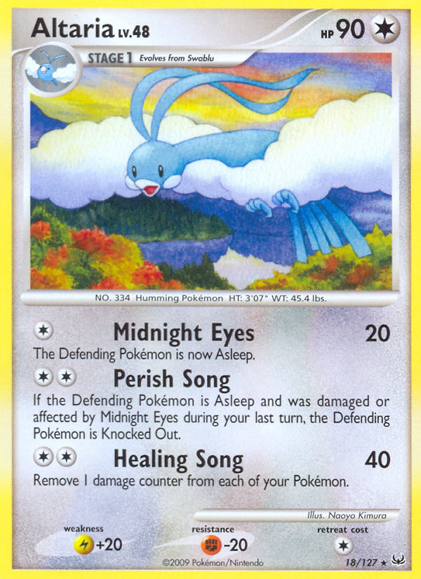 Rare pl1-18 reverse – Pokémon Altaria - 18/127 - Rare [pl1-18] [Reverse Holo] - Altaria - 18/127 - Rare