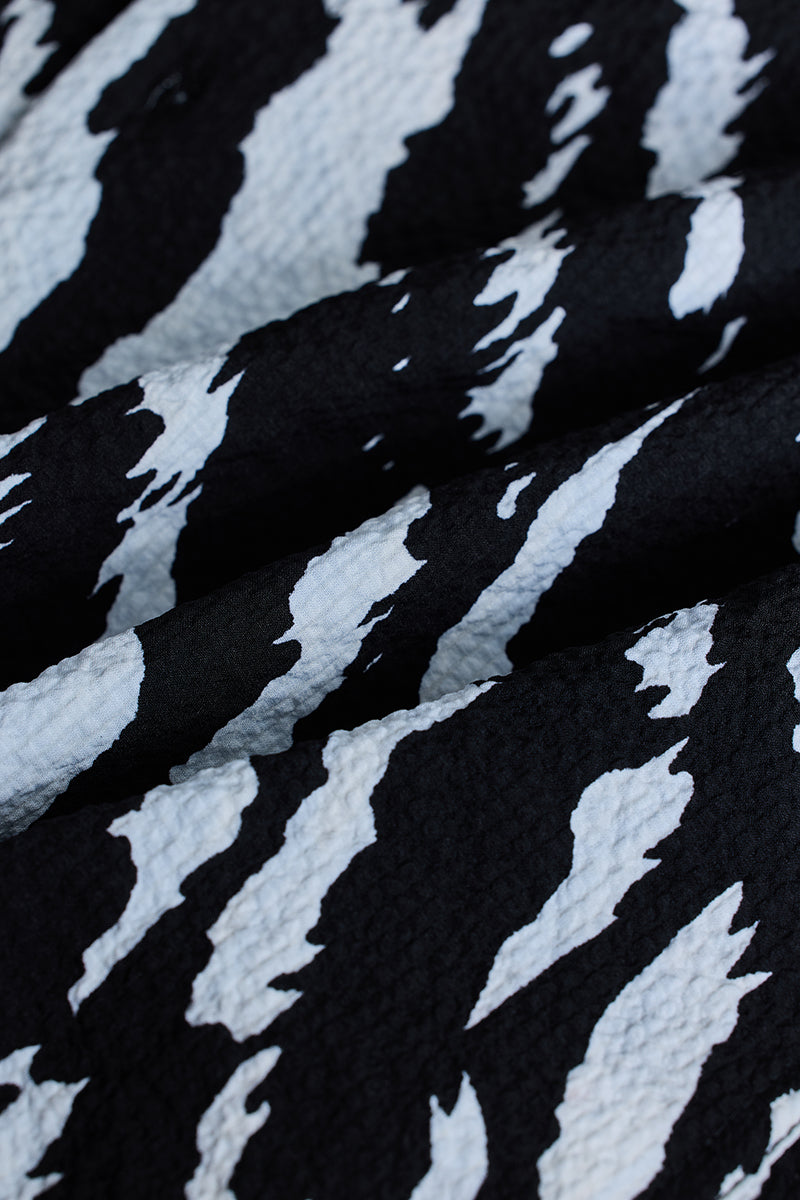 SNITCH Black Textured Animal Print Shirt - view 9