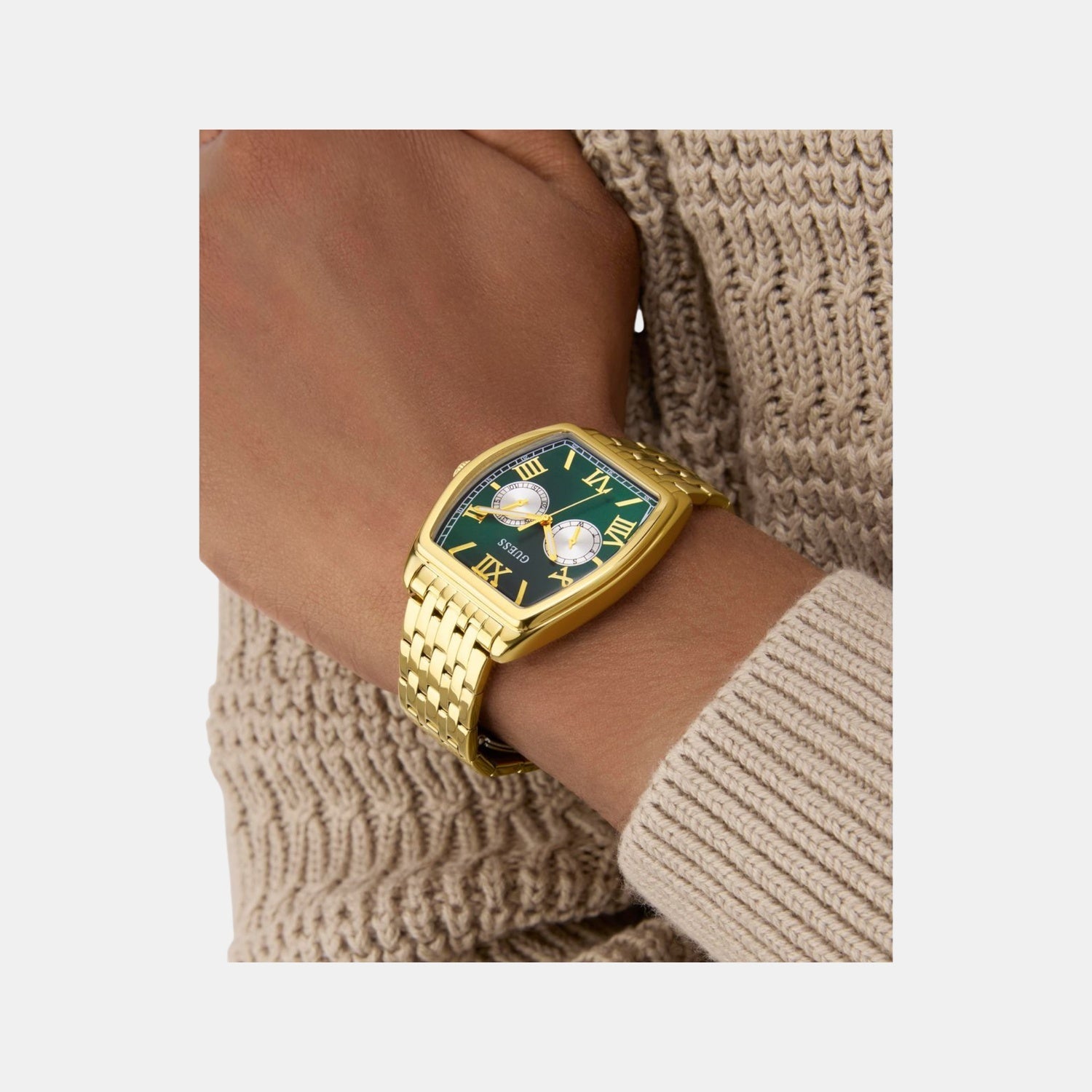 Guess Dress Men Quartz Green Dial Multi-Function Recycled Steel Watch GW0975G2 - view 6