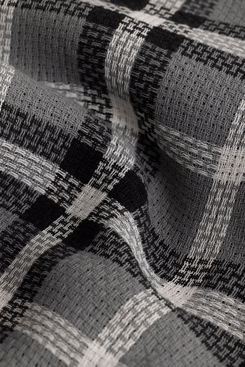 SNITCH Gridline Grey Checks Shirt - view 8