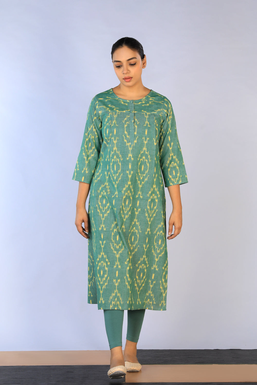Kalanjali Ethnics Handwoven cotton Pochampally Ikat kurti