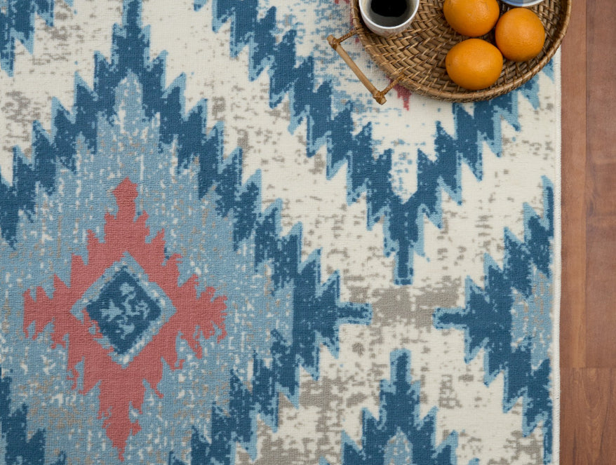Spaces India Anti Skid Teal Wonder Full Carpet By Welspun - view 3