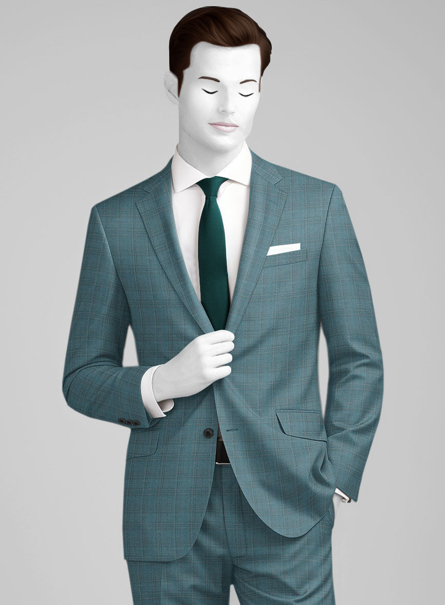 StudioSuits Napolean Gisde Glen Light Blue Wool Suit - view 3
