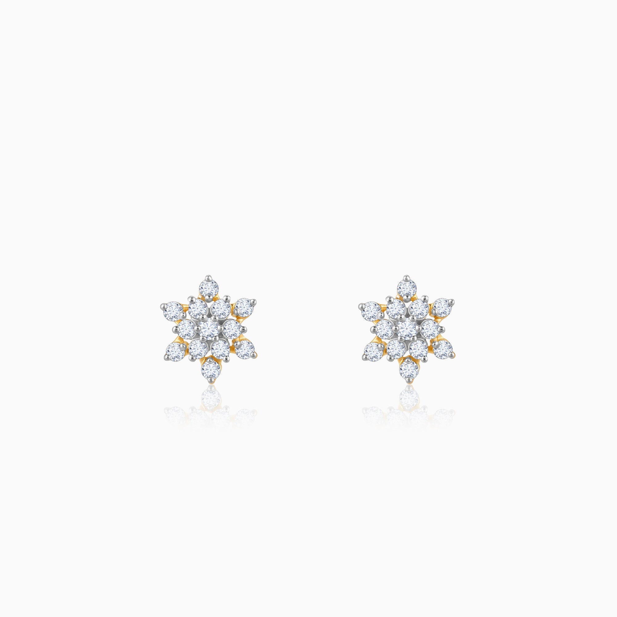 GIVA Jewellery Gold Empress Spark Diamond Earrings