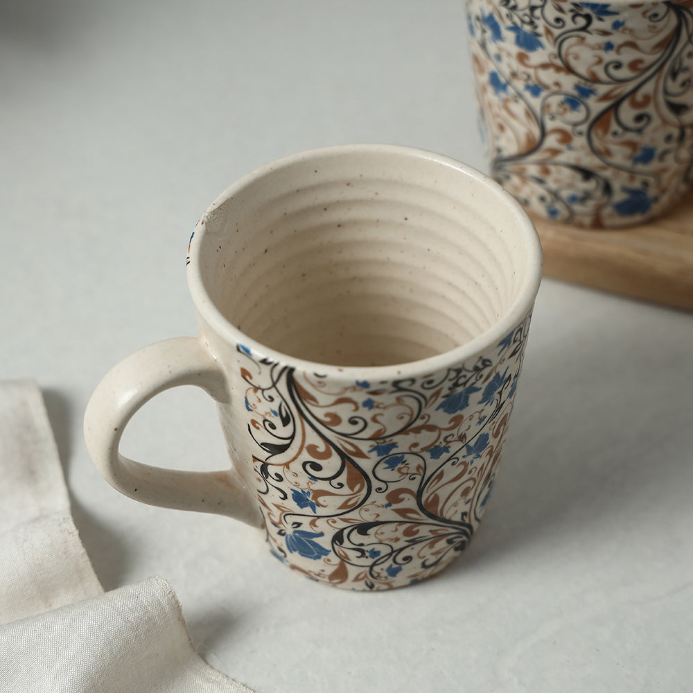 HAVELI CHRONICLES Beige - Ceramic Flower Printed Mugs (Set of 2) - view 2