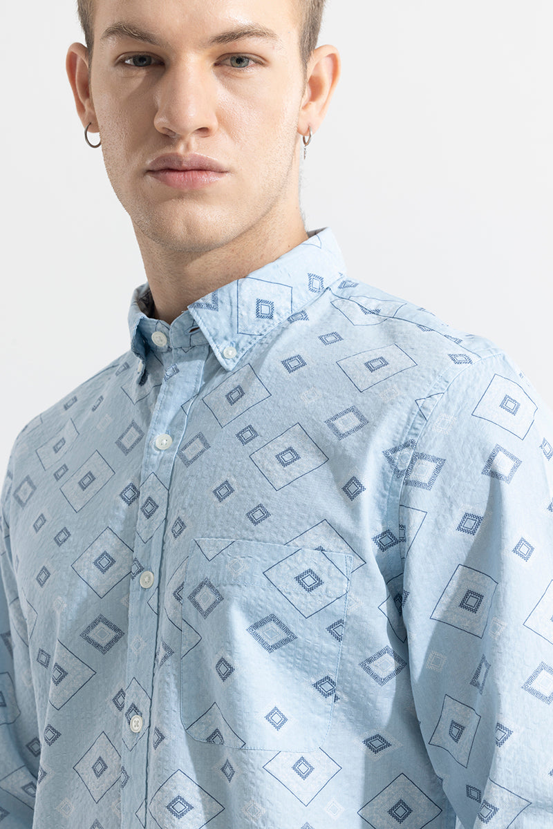SNITCH Cloister Blue Seersucker Shirt - view 5