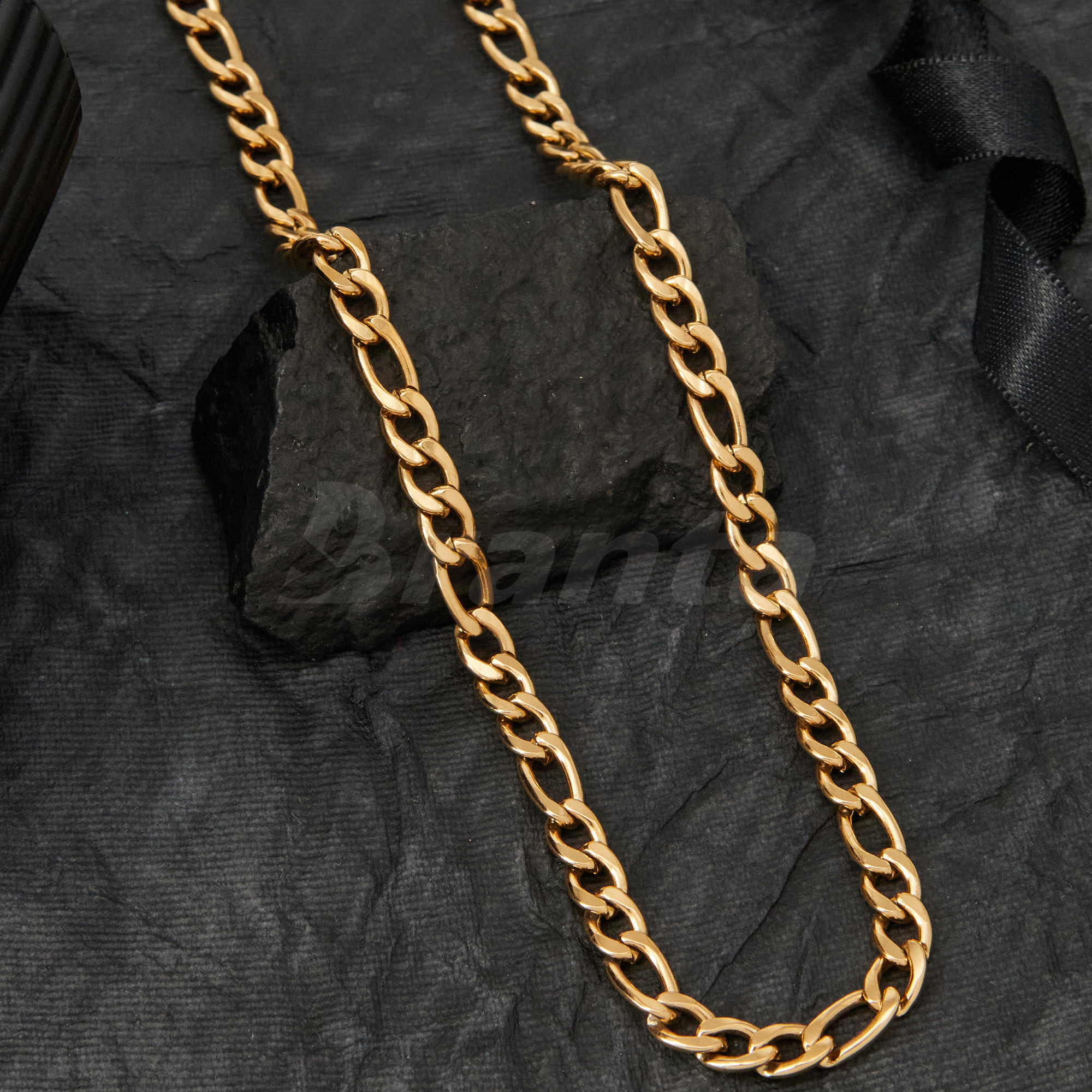 Branta Fancy Gold Curb Chain Necklace For Men