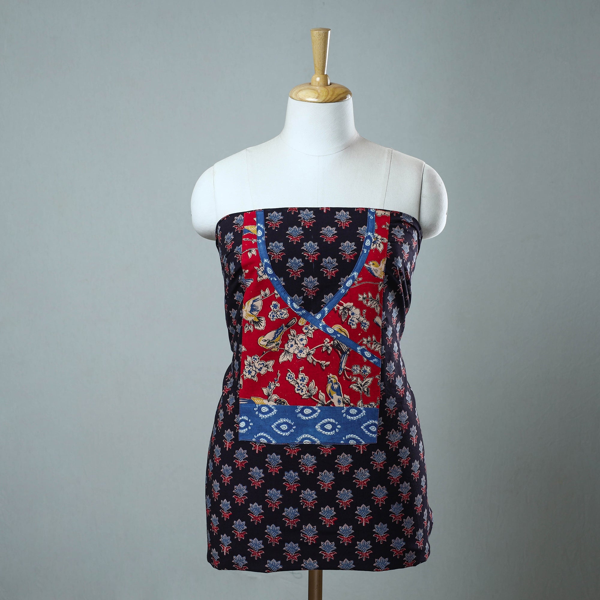 NOORI BAZAR Black - Block Printed Cotton Ajrakh Kurta Material (2.5 meter) 44