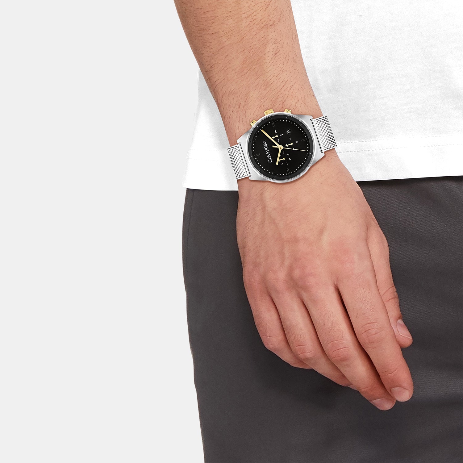 Calvin Klein Ck Impressive Men Quartz Black Dial Chronograph Mesh Watch 25200296 - view 4