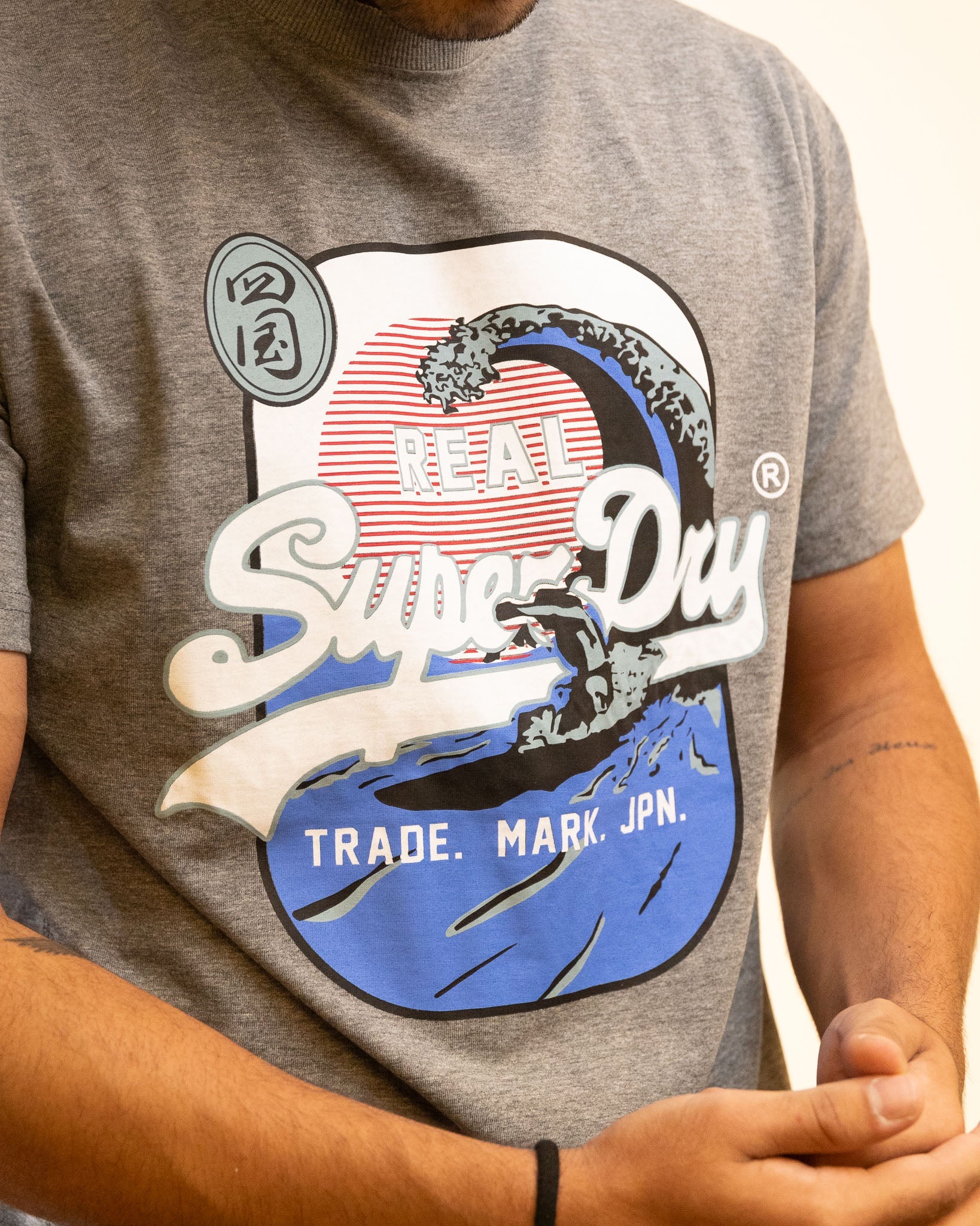 Superdry Organic Cotton Vintage Trade Mark Grey T-Shirt - view 2