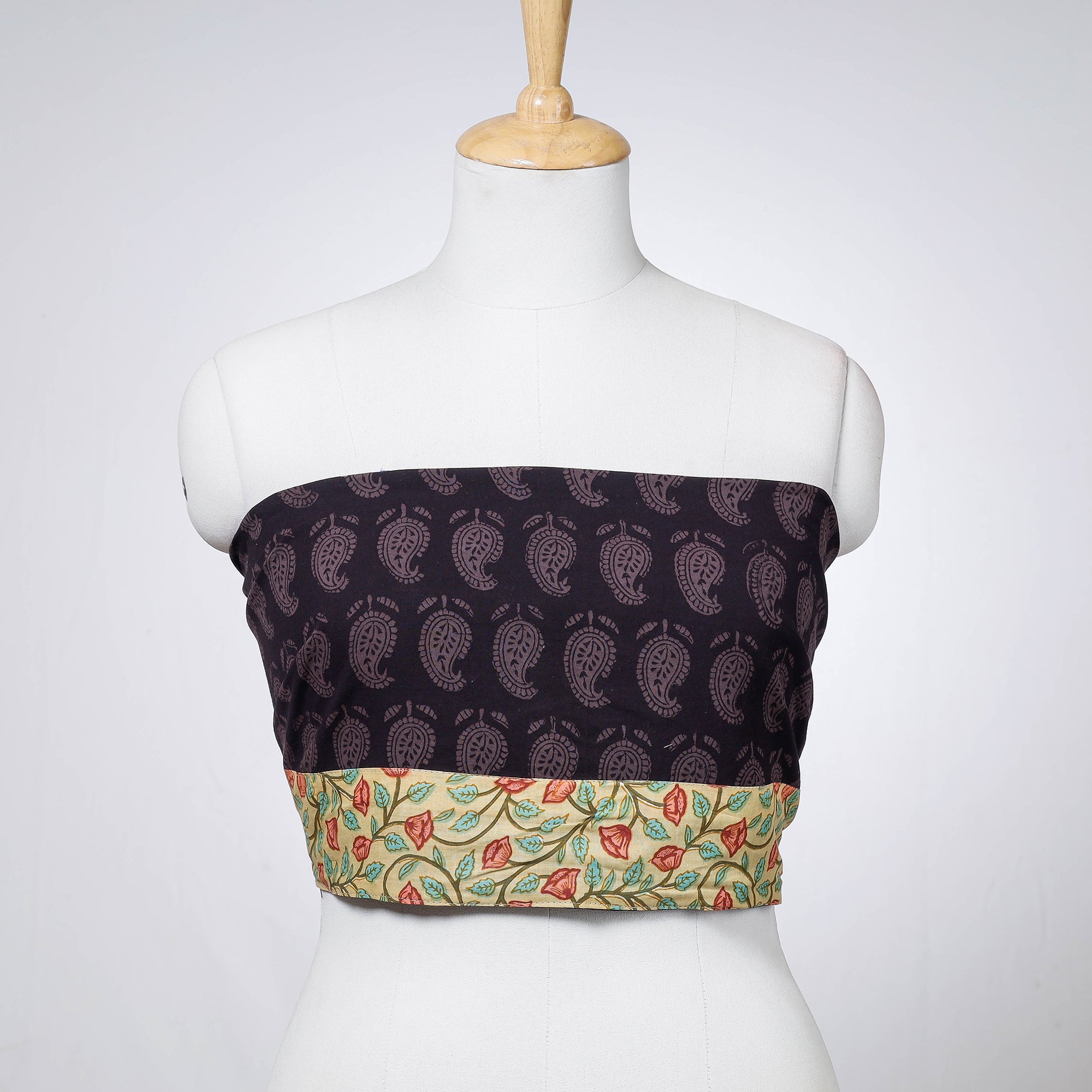 NOORI BAZAR Black - Rangoli Bagh Block Printing Cotton Blouse Piece