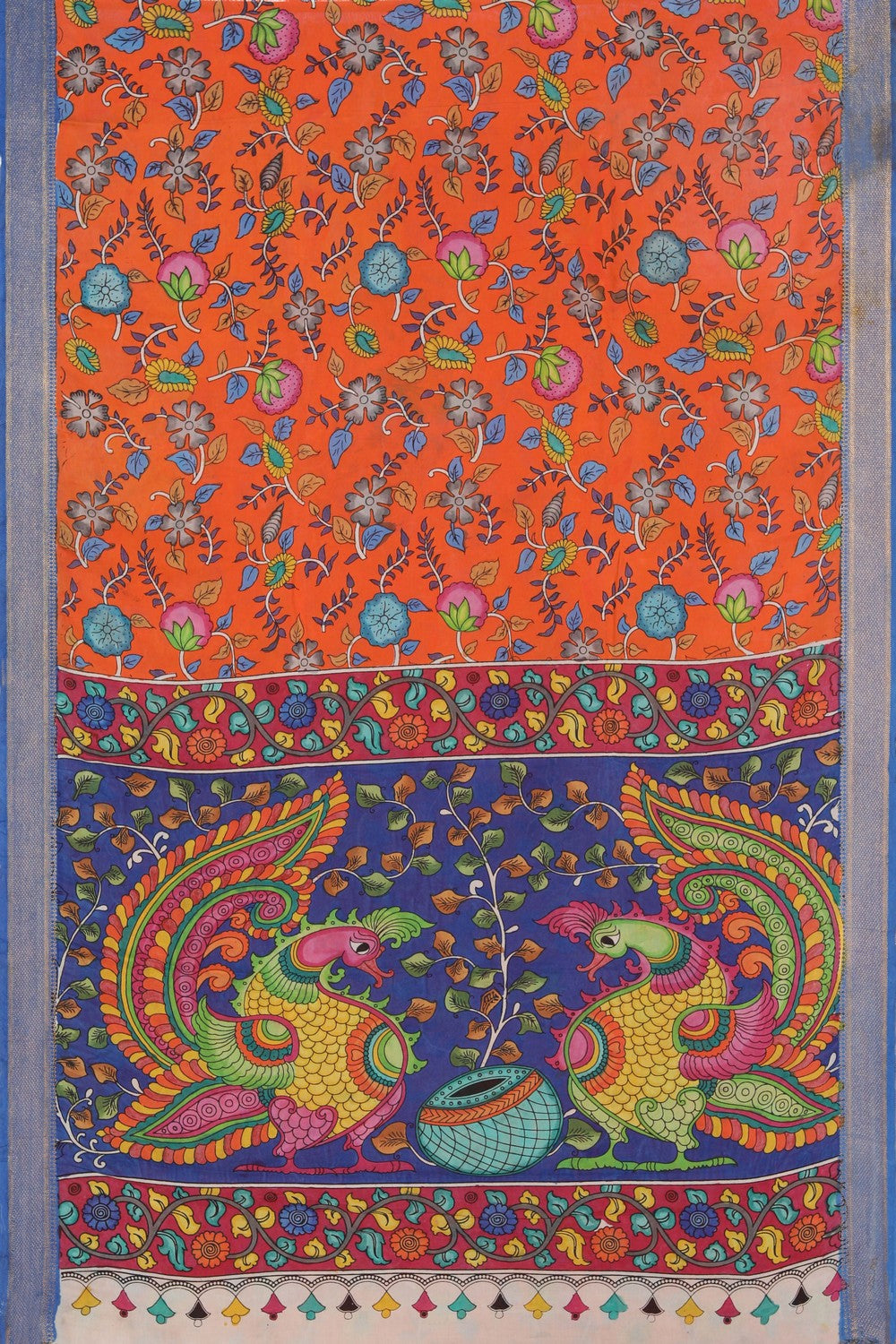 Kalanjali Kalamkari Hand-Painted Silk Saree – Women's - view 3
