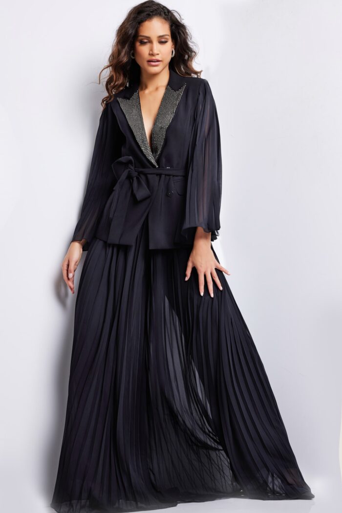 Jovani 26024 Long Evening A Line Pleated Formal Dress - view 3