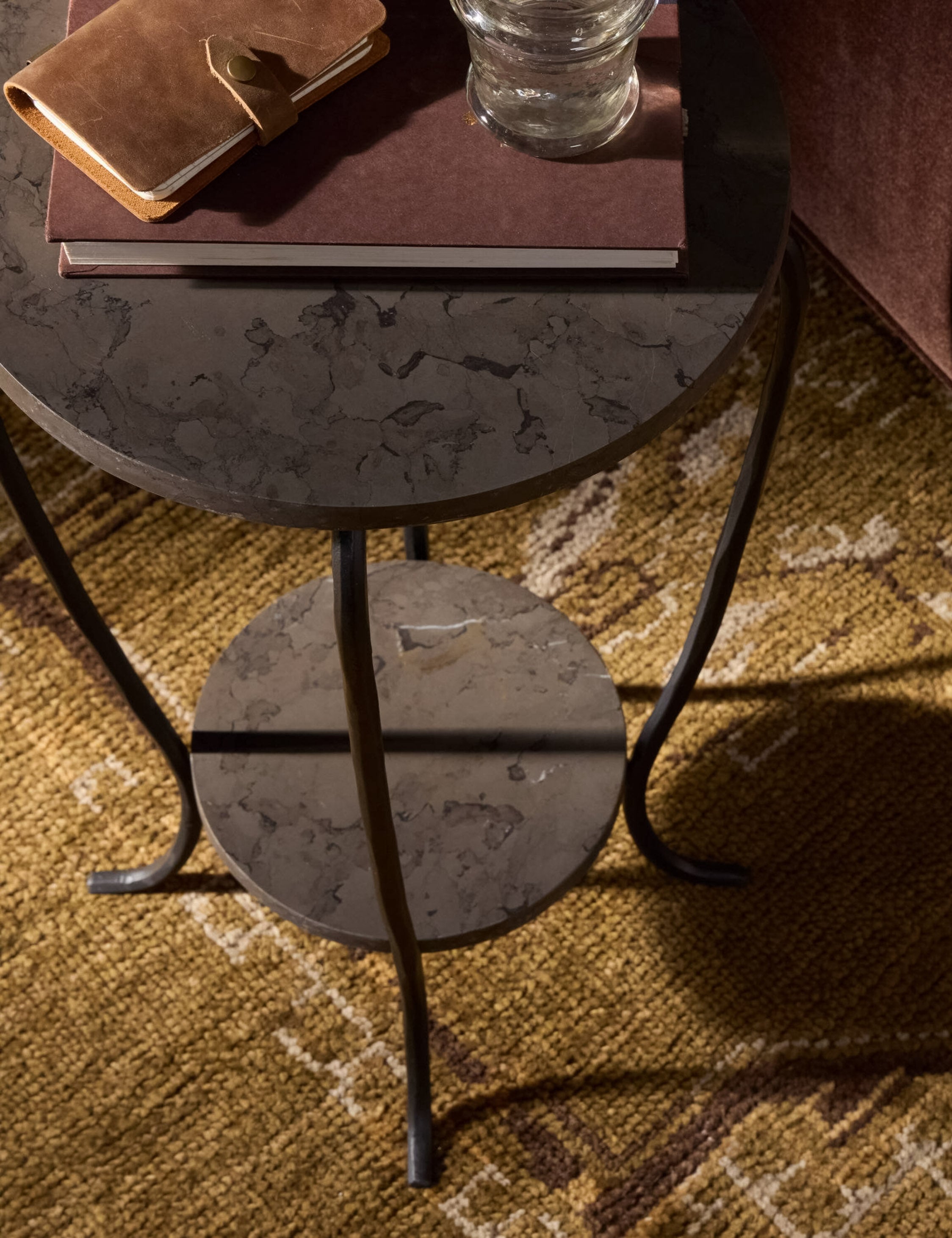 Lulu and Georgia Acala Round Side Table – Grey Marble - view 2