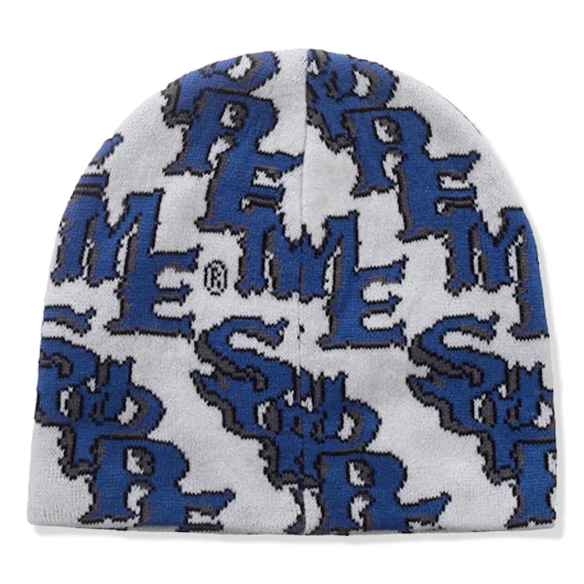 Supreme Slanted Gothic Outline White Blue Beanie (SS26) - view 2