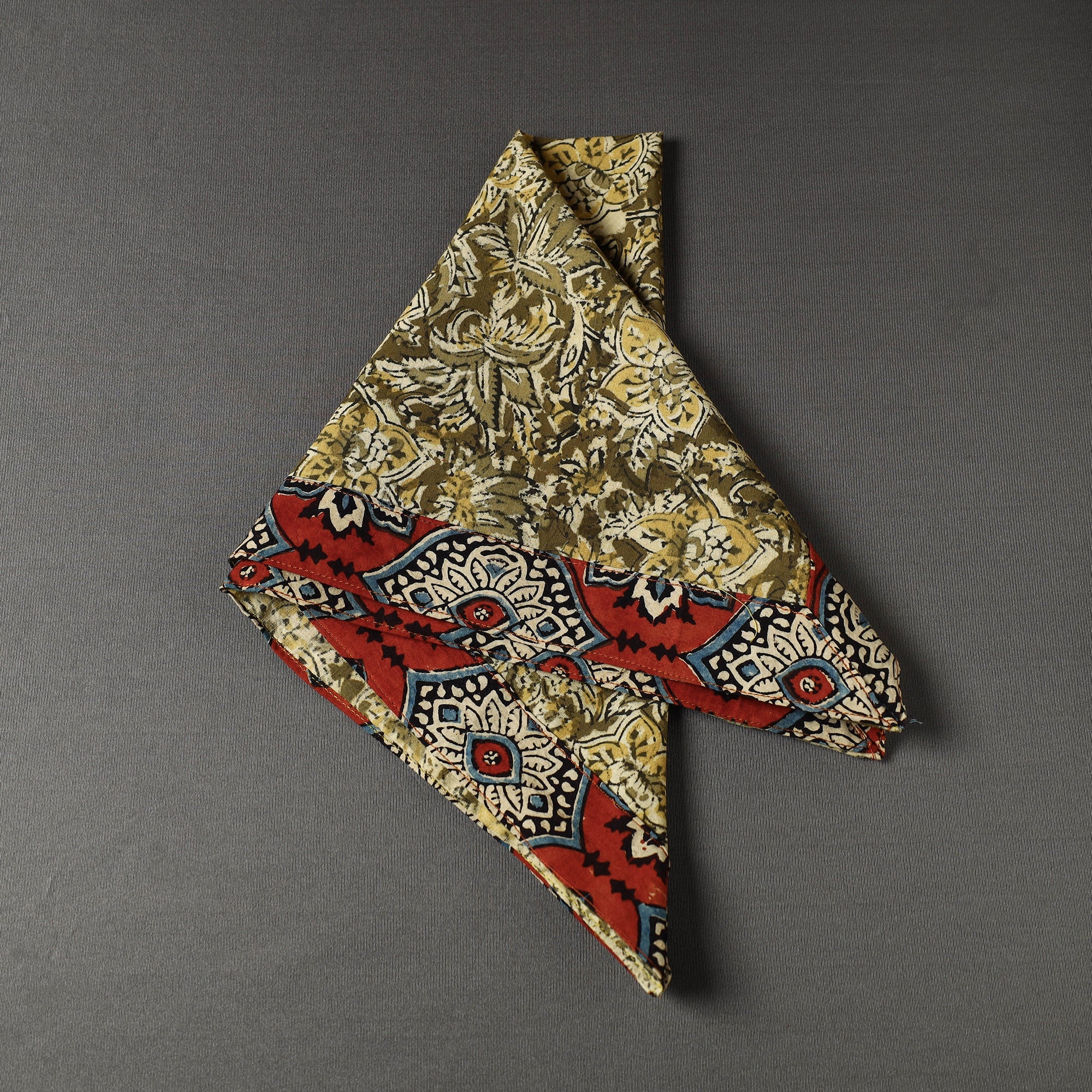 NOORI BAZAR Brown - Kalamkari Block Printed Cotton Bandana